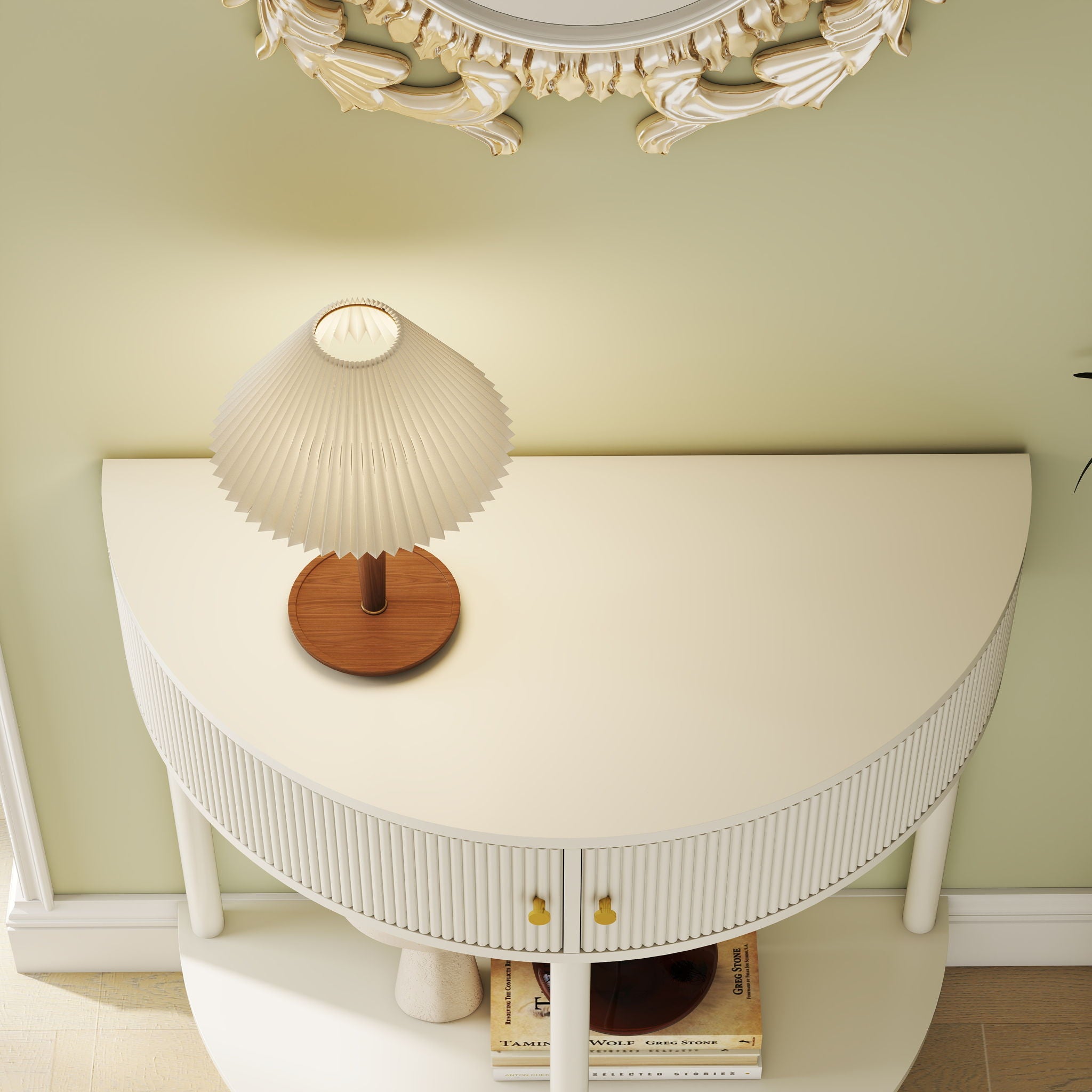 Demi Lune - Console Table With 2 Storage Drawers