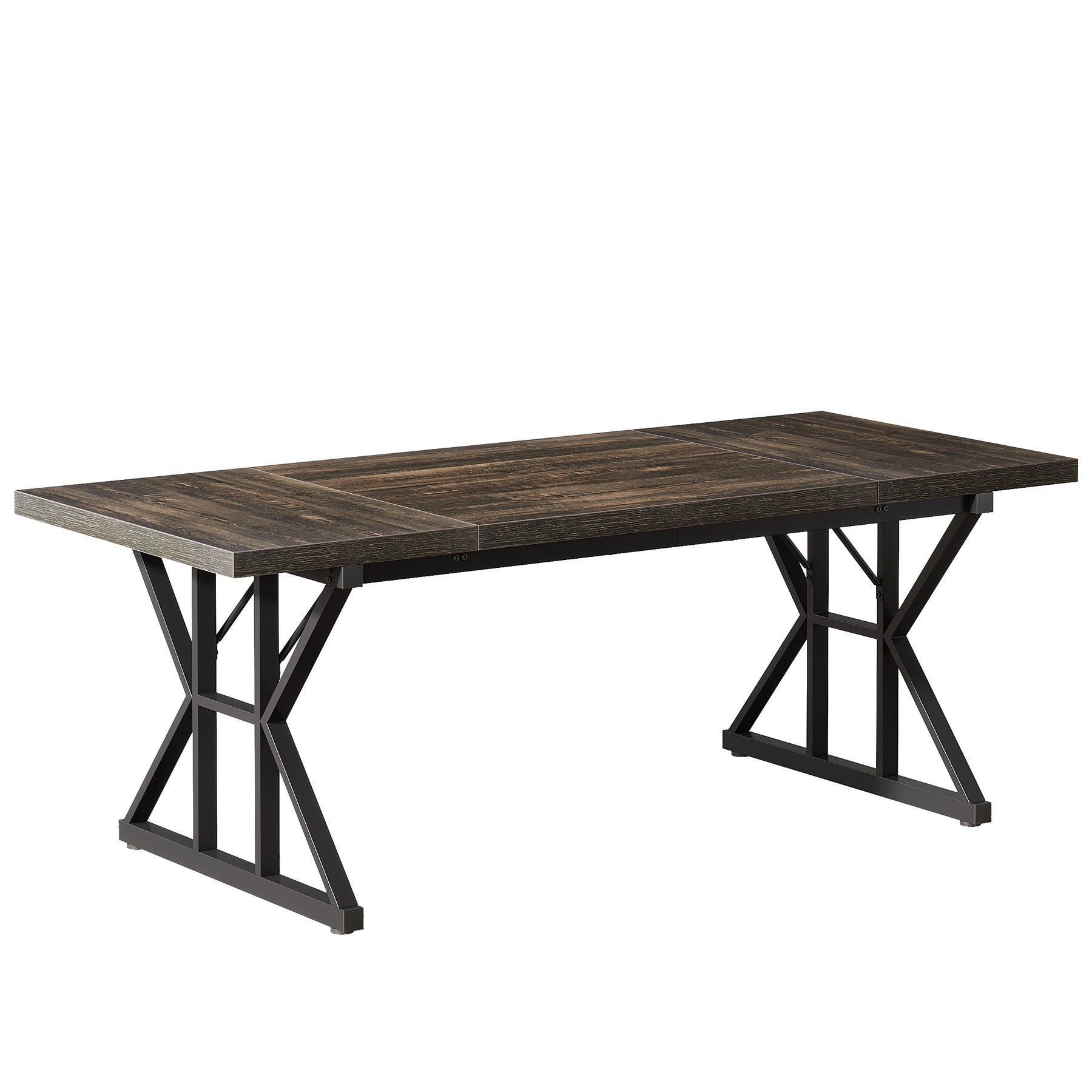Rectangular Dining Table With X Trestle Metal Legs