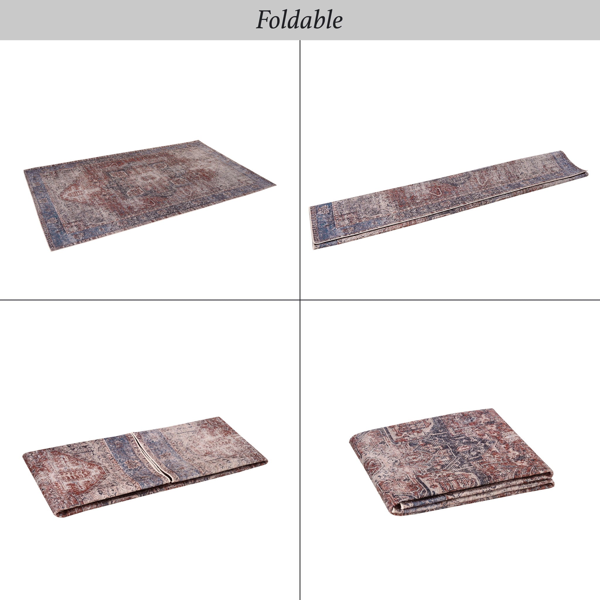 Maval - 3' X 5' Washable Area Rug - Burgundy