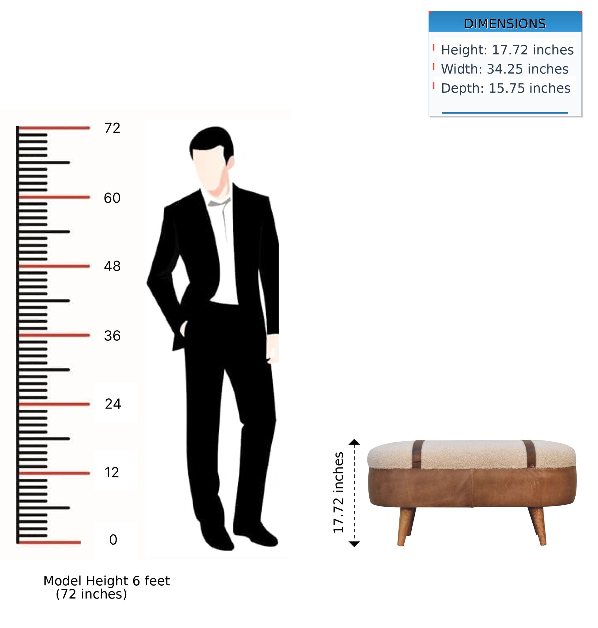 Buffalo - Boucle Nordic Bench - Tan