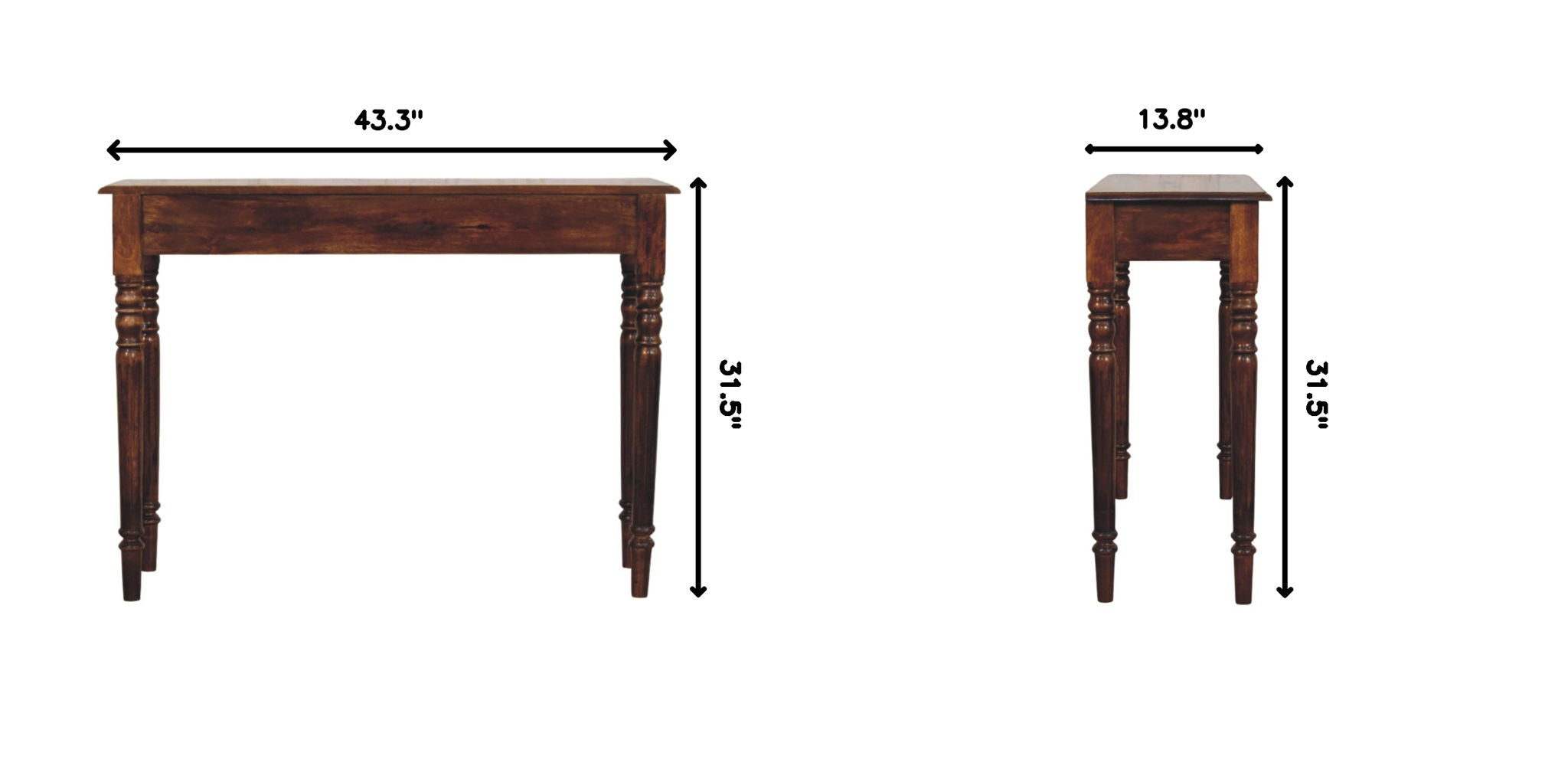 Turned Legs Drawer Console Table