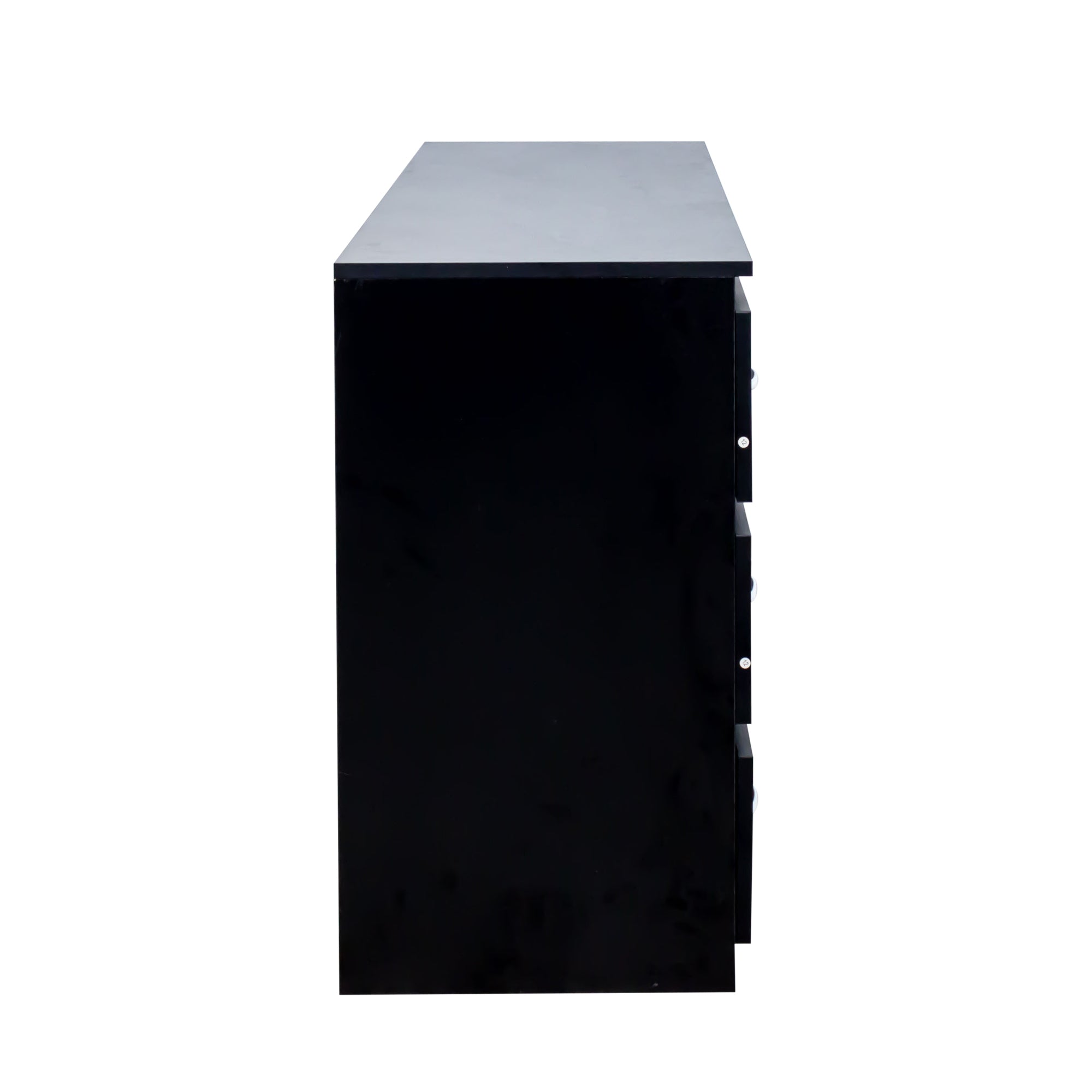 Modern Black Side Cabinet with 6 Drawers