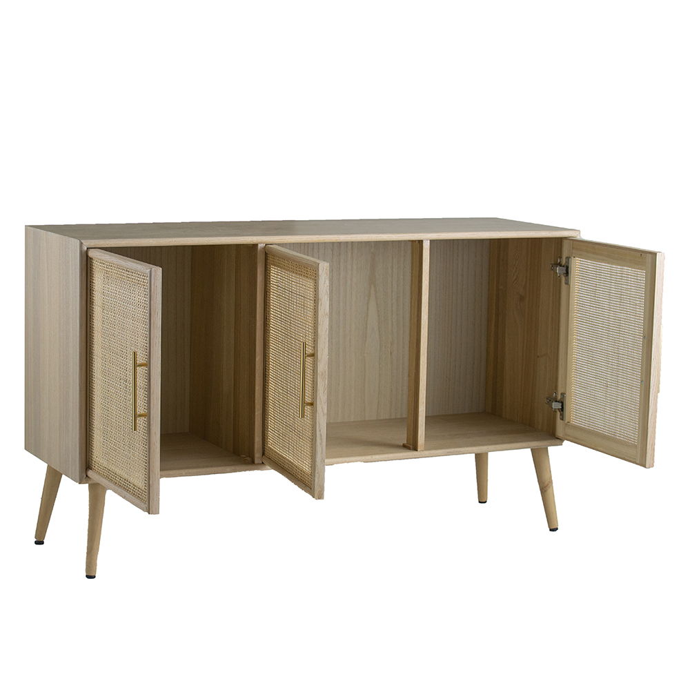 Wooden Accent TV Cabinet With 3 Doors - Brown - Best Buy Furniture