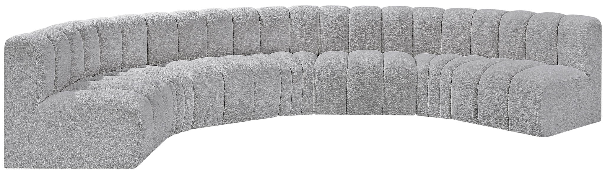 Arc - Boucle Fabric 7 Piece U-Shaped Modular Sofa