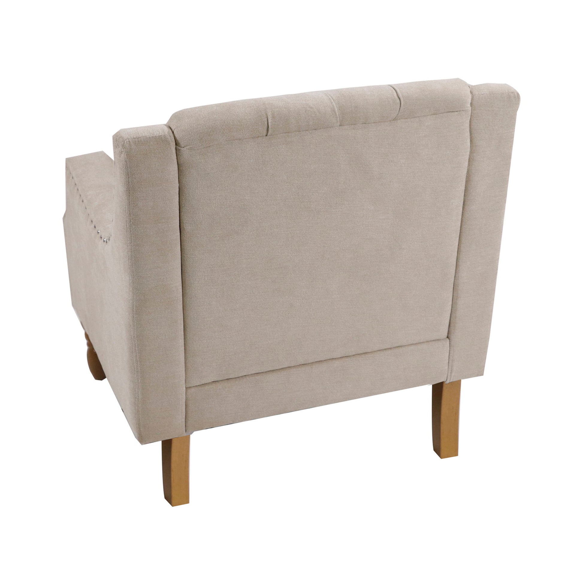 Accent Chair, Living Room Chair, Footrest Chair Set With Vintage Brass Studs, Button Tufted Upholstered Armchair For Living Room, Comfy Reading Chair For Bedroom, Reception Room - Best Buy Furniture