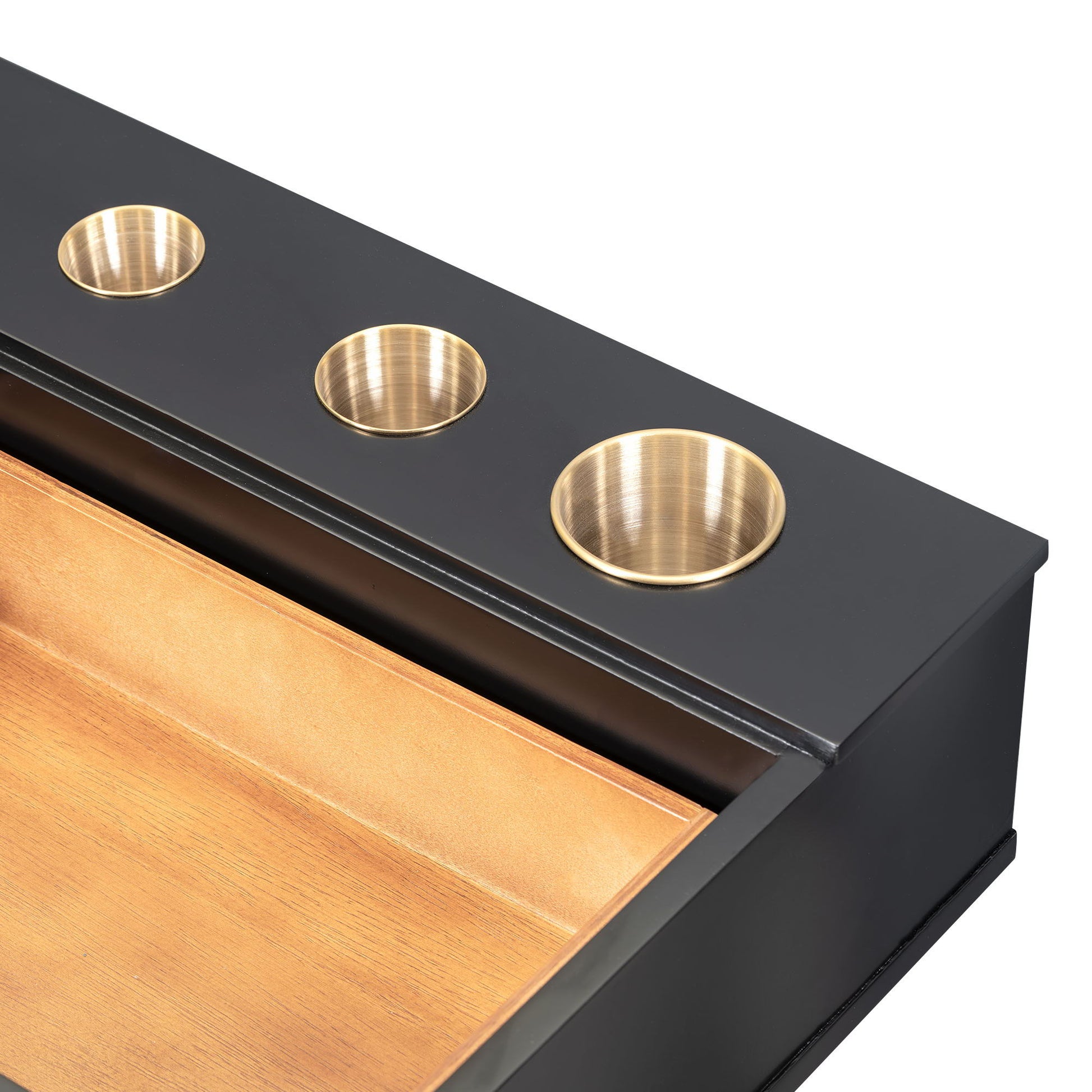 Floating Shelf With Drawer, Multi-Purpose Wall-Mounted Vanity Table, Mounted Desk, Floating Table For Bedroom, Bathroom, Hairdressers - Black / Golden - Best Buy Furniture