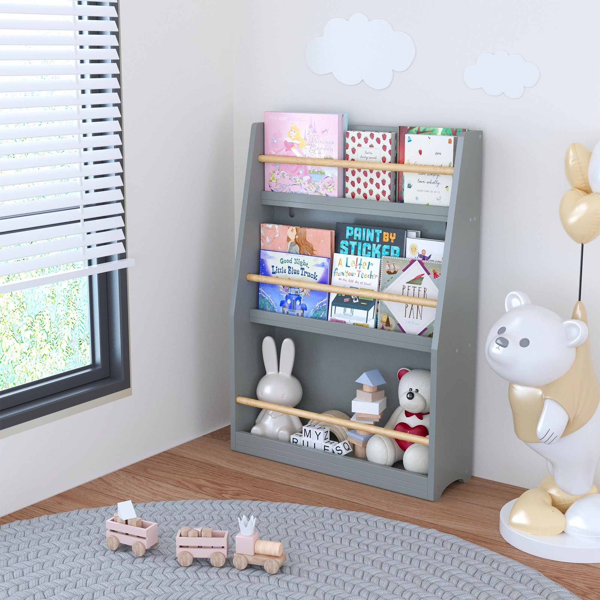 3 Tier Book Shelf, Compact Storage For Bedrooms