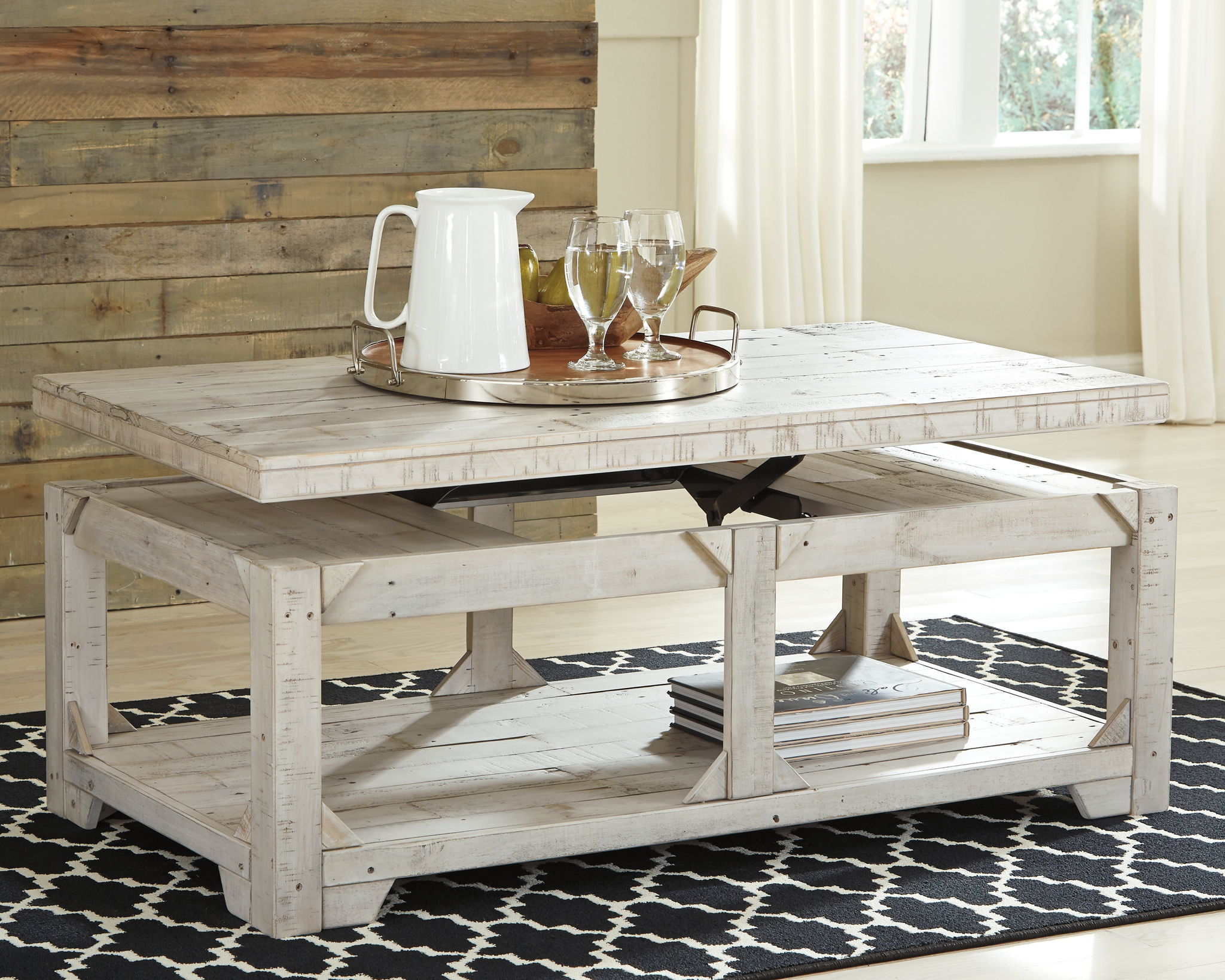 Fregine - Lift Top Cocktail Table - Whitewash - Best Buy Furniture