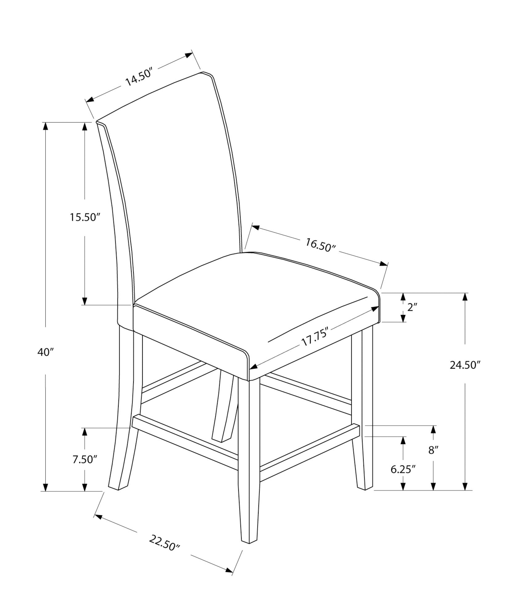 Counter Height Dining Chair Upholstered Leather Look (Set of 2)