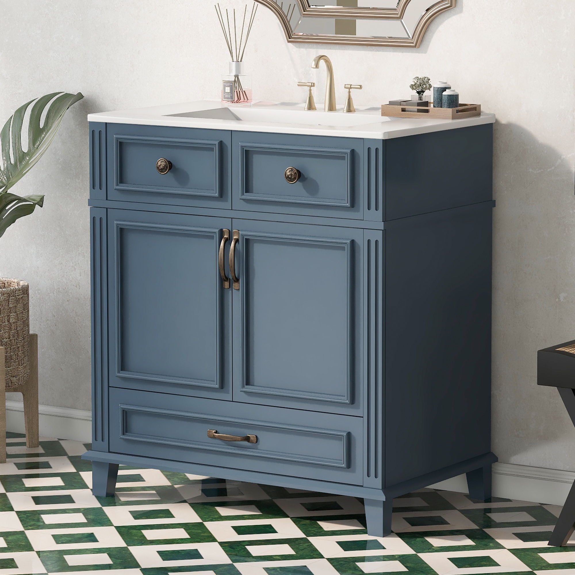 Bathroom Vanity With Sink, Storage Cabinet