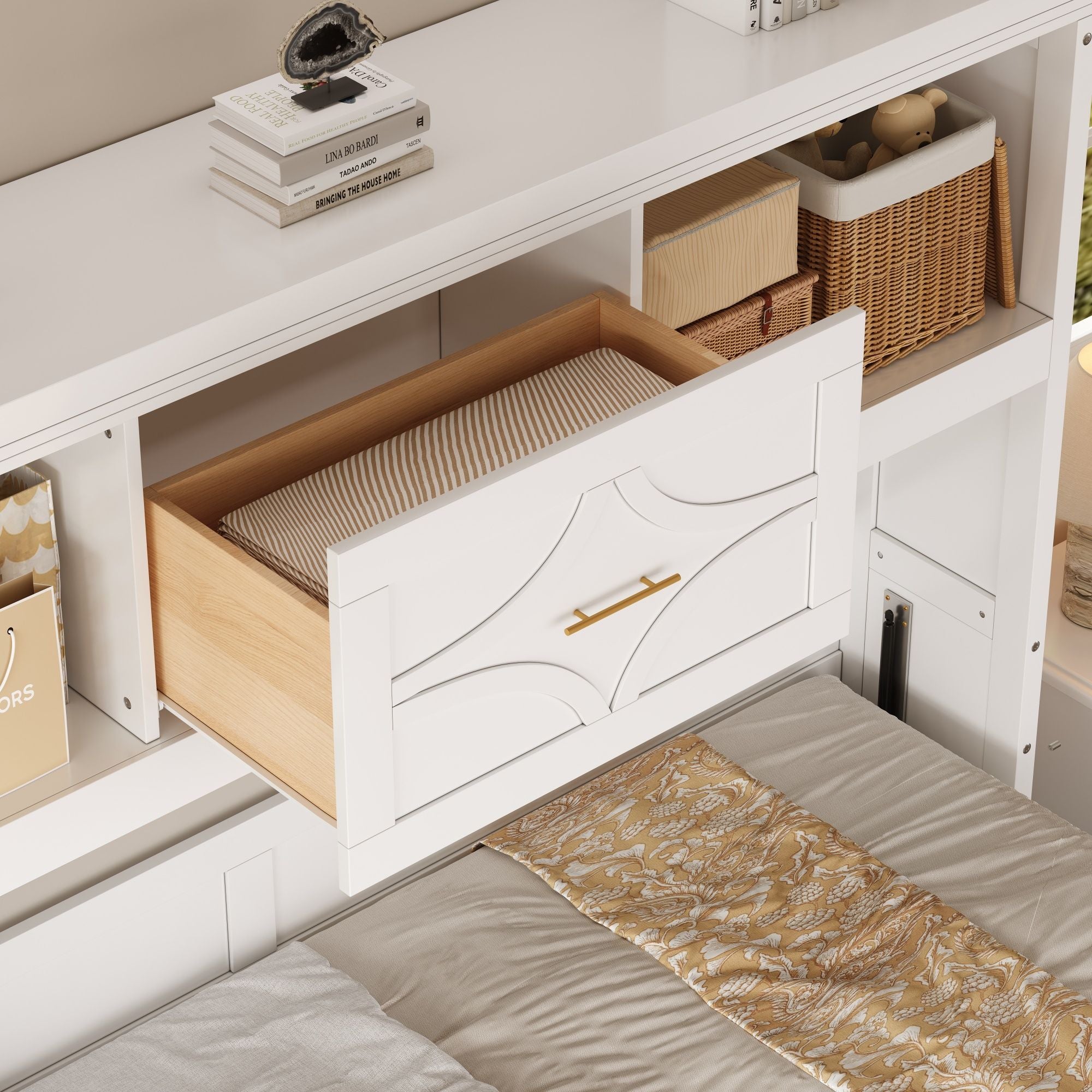 Murphy Bed With Charging Station And Drawer