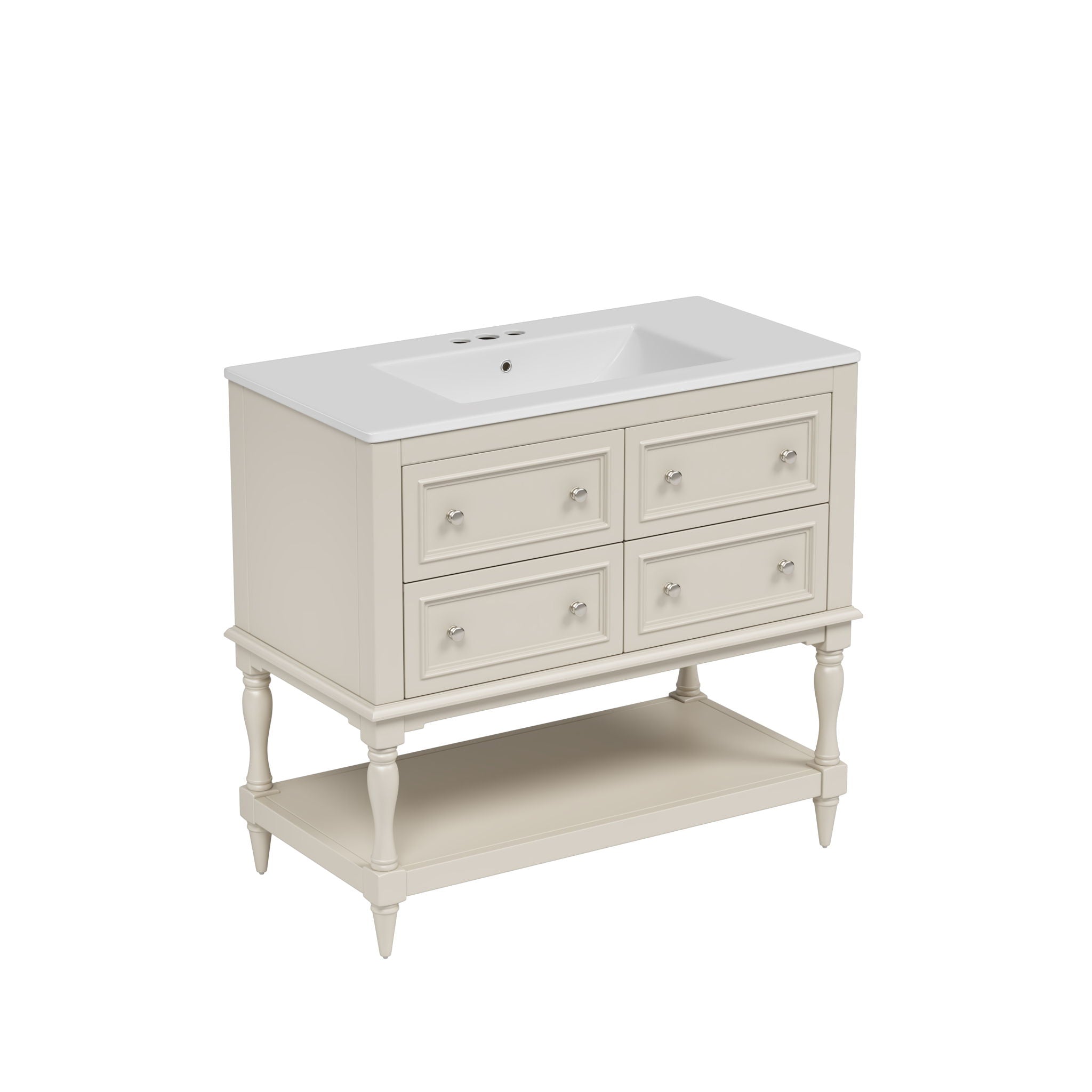 Bathroom Vanity Cabinet With Undermount Sink, 4 Drawer Set