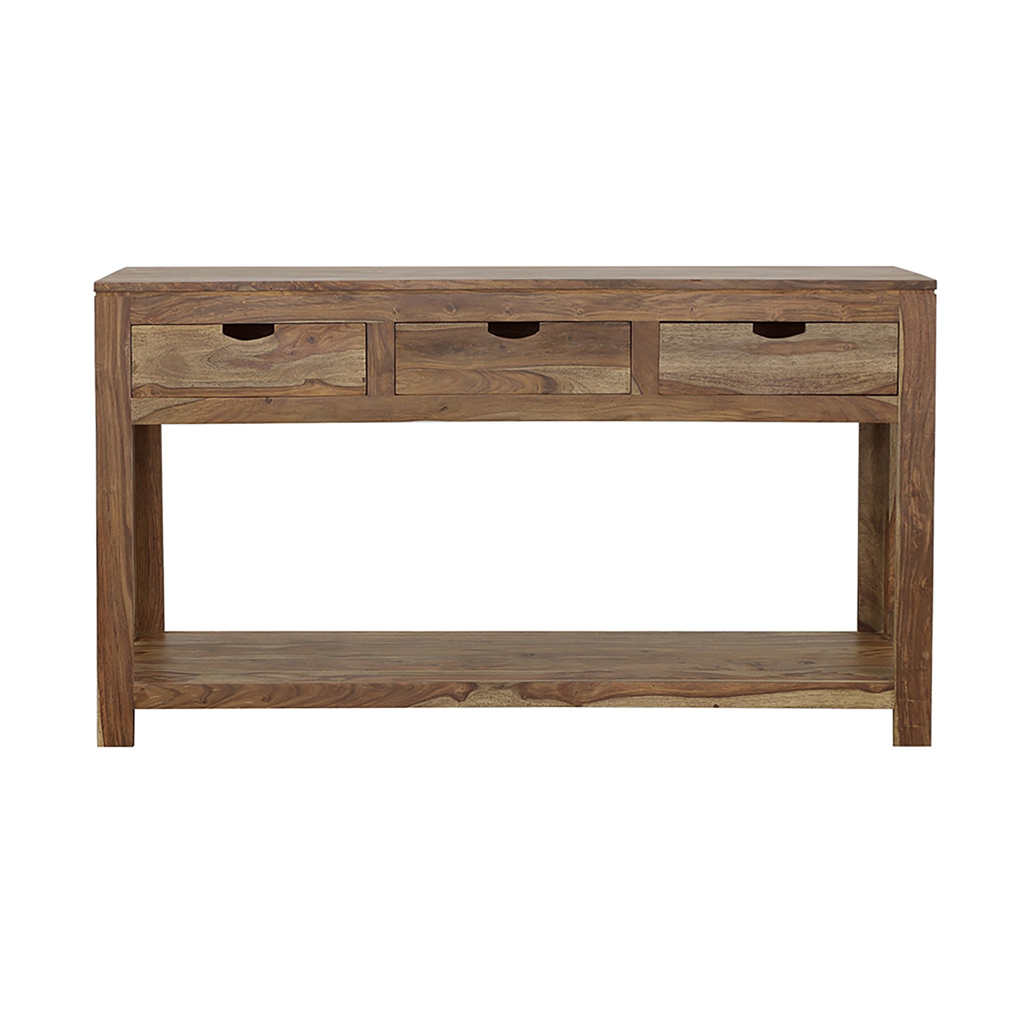 Tucker - 3 Drawer Console Table With Lower Shelf - Natural