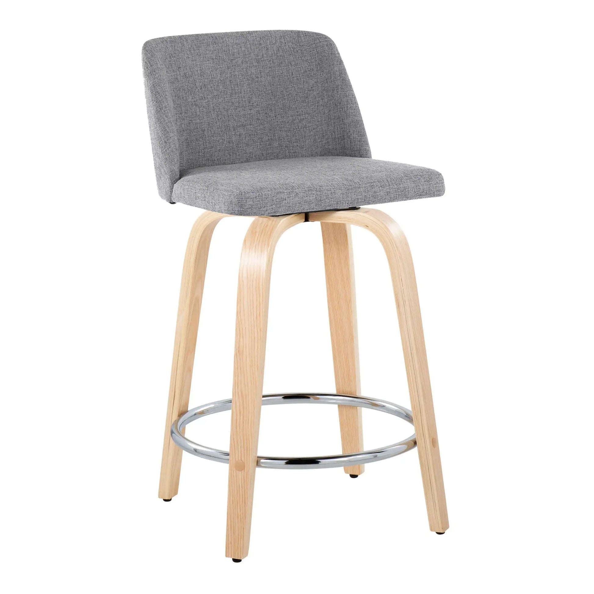 Toriano - Contemporary Fixed Height Counter Stool & Swivel And Round Footrest (Set of 2) - Best Buy Furniture
