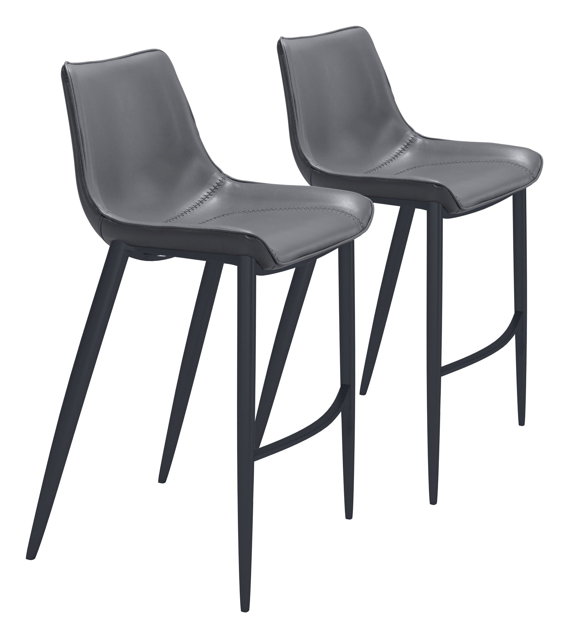 Magnus - Bar Chair (Set of 2) - Dark Gray / Black