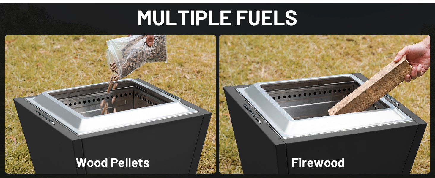 Cyberpit One Pro 25 Inch Smokeless Fire Pit Black