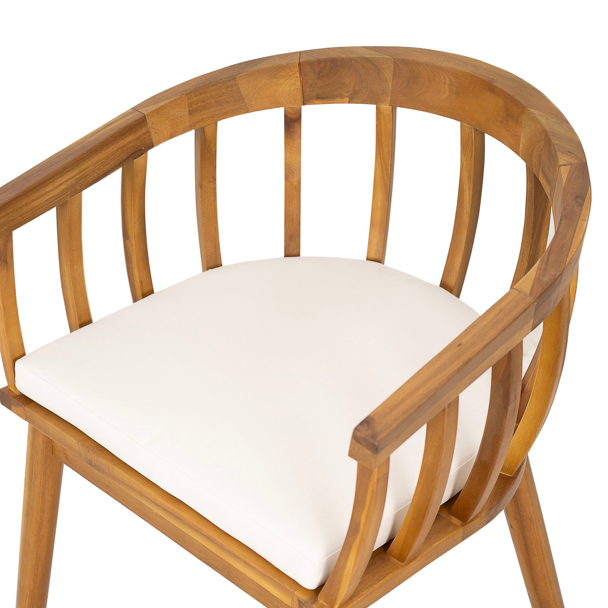 Klismos - Dining Armchair (Set of 2) - Teak / Beige