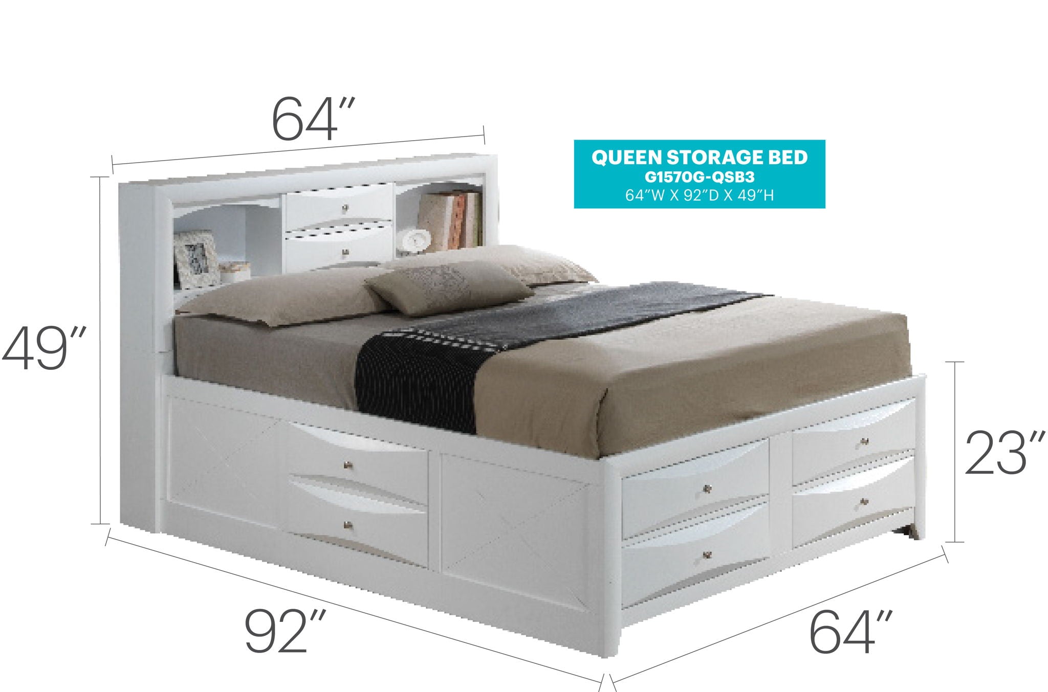 Marilla - Storage Bed With Bookcase Headboard