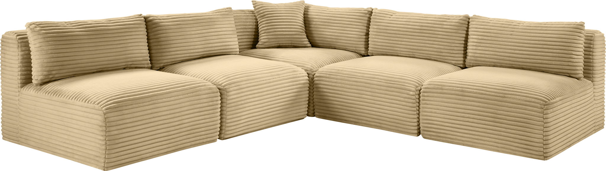 Shaggy - 5 Piece Modular Corner Armless Sectional