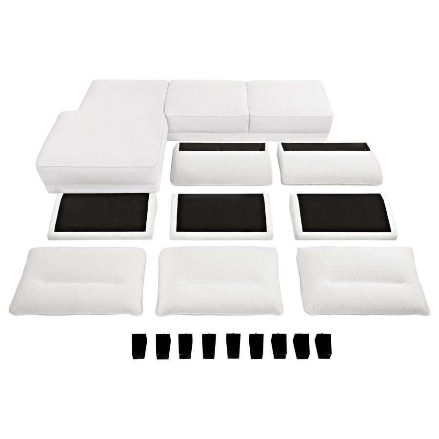 Caspian - Upholstered Curved Arm Chaise Sectional Sofa