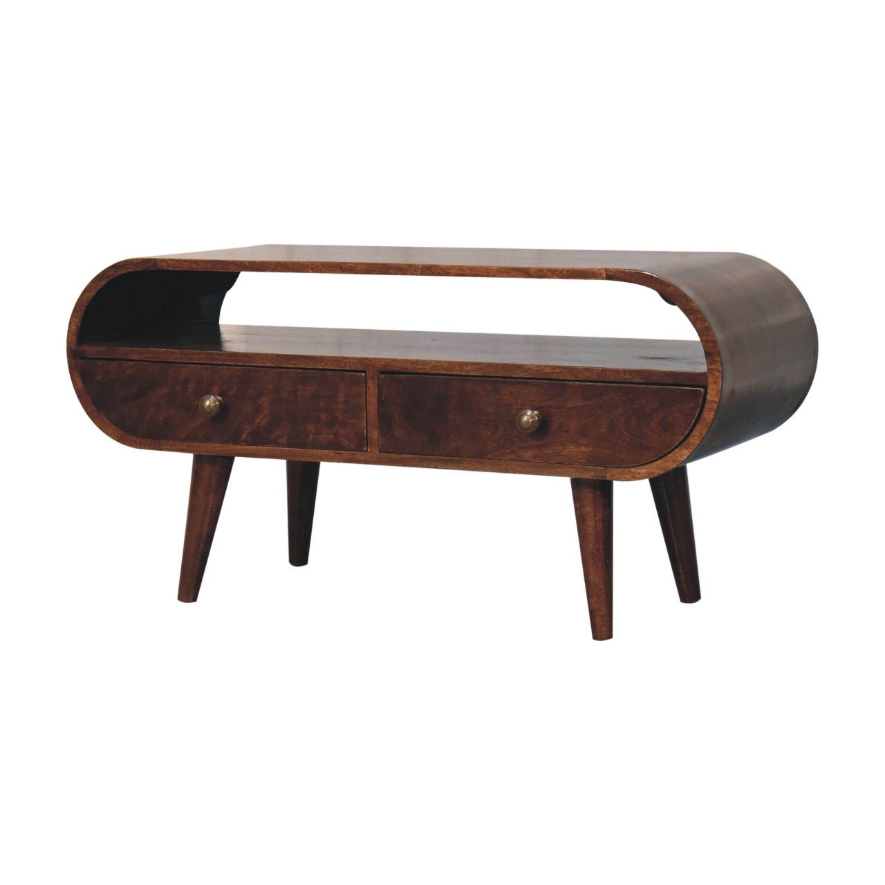 Solid Wood Circular TV Stand
