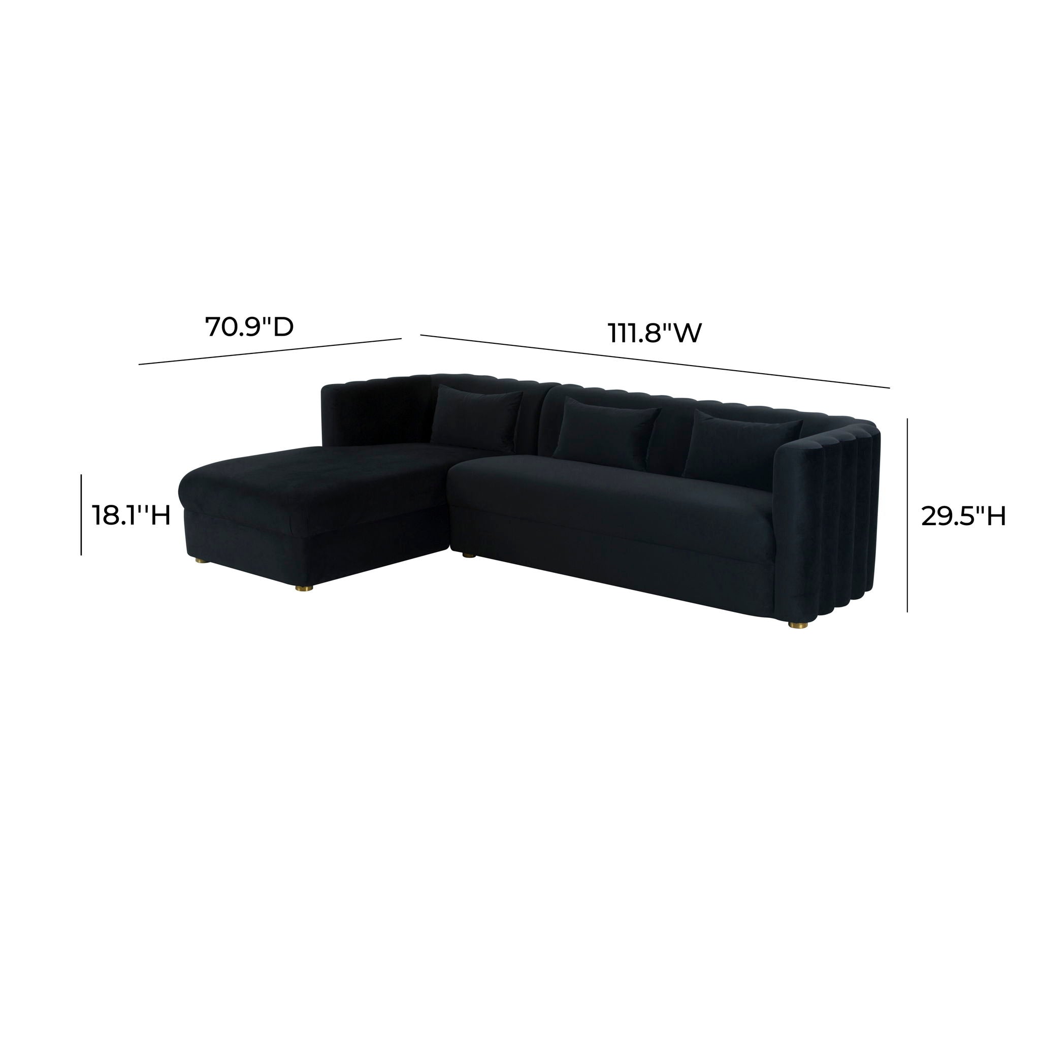 Callie - Velvet Sectional - LAF