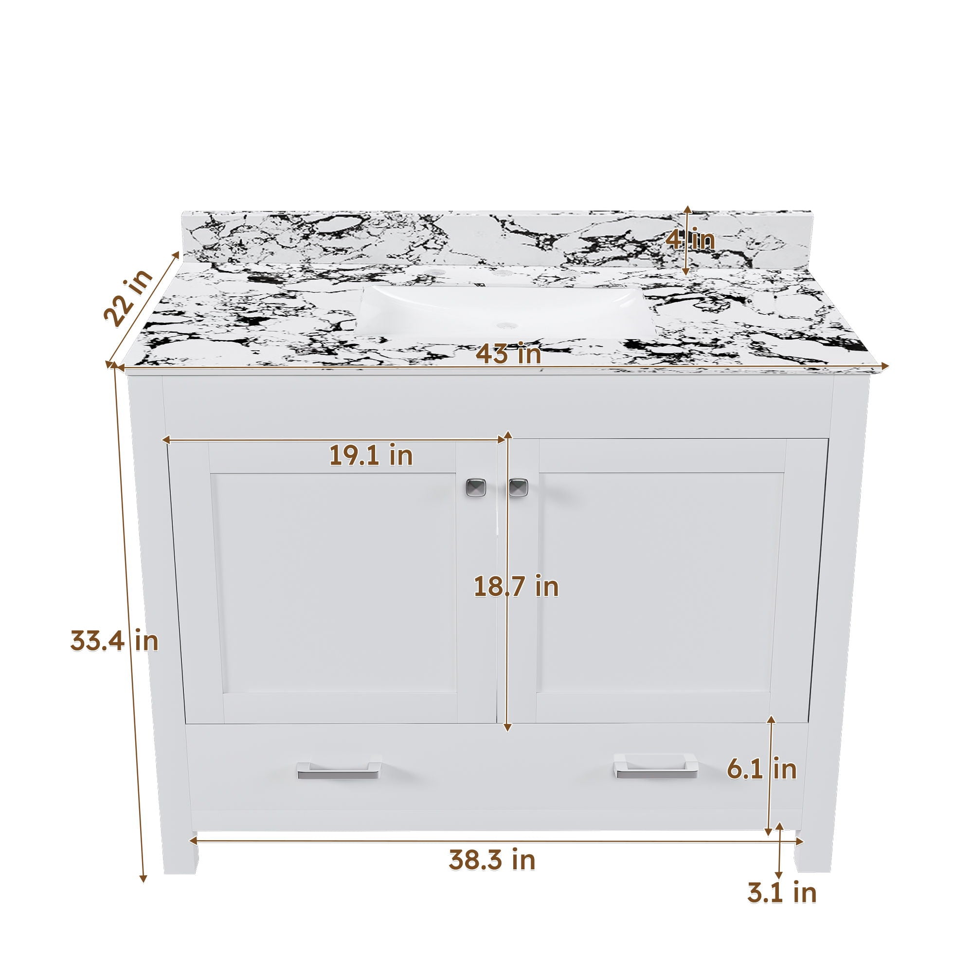 Bathroom Vanity With Storage - White