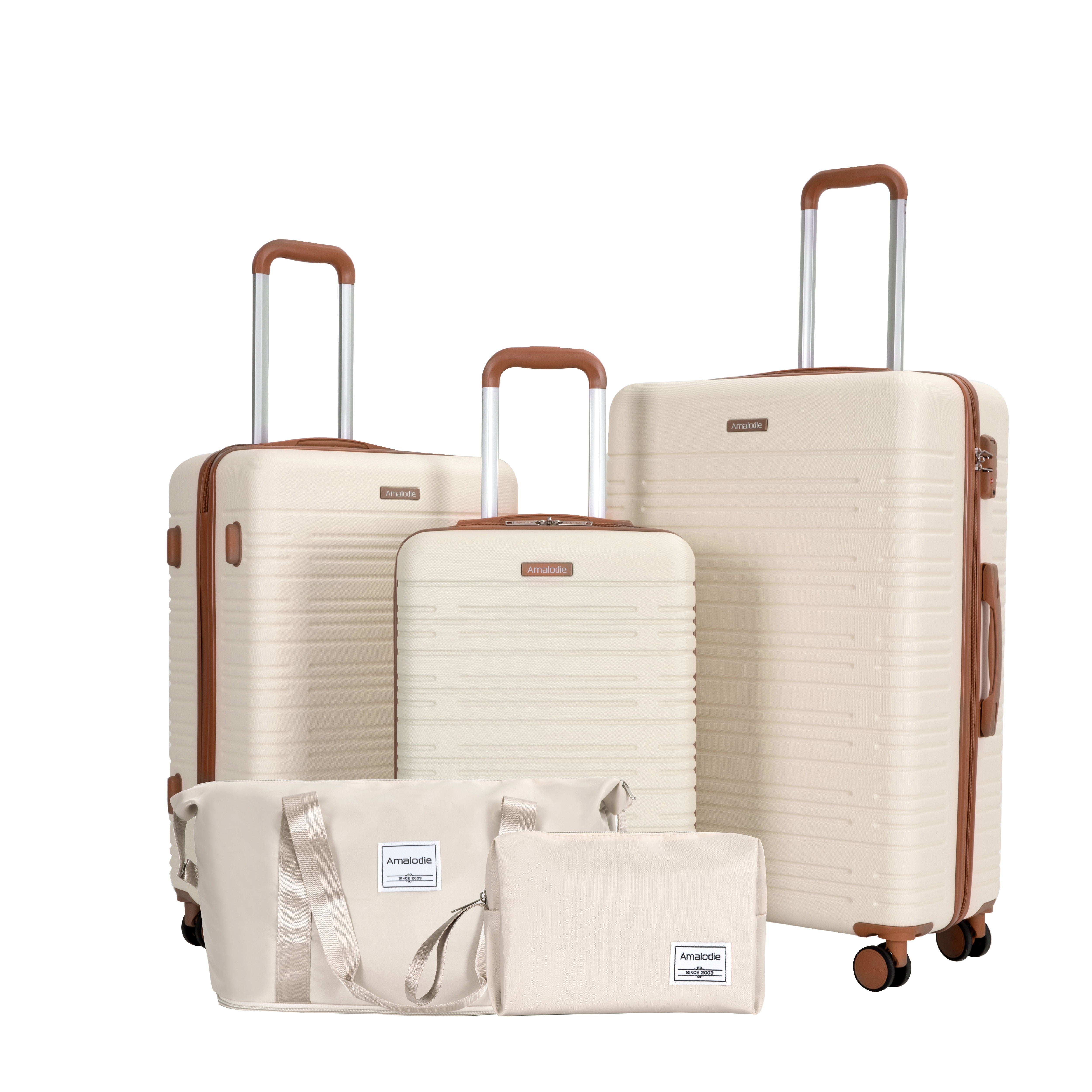 5 Piece Set Hard Case Spinner Wheels Luggage Sets With Tsa Lock