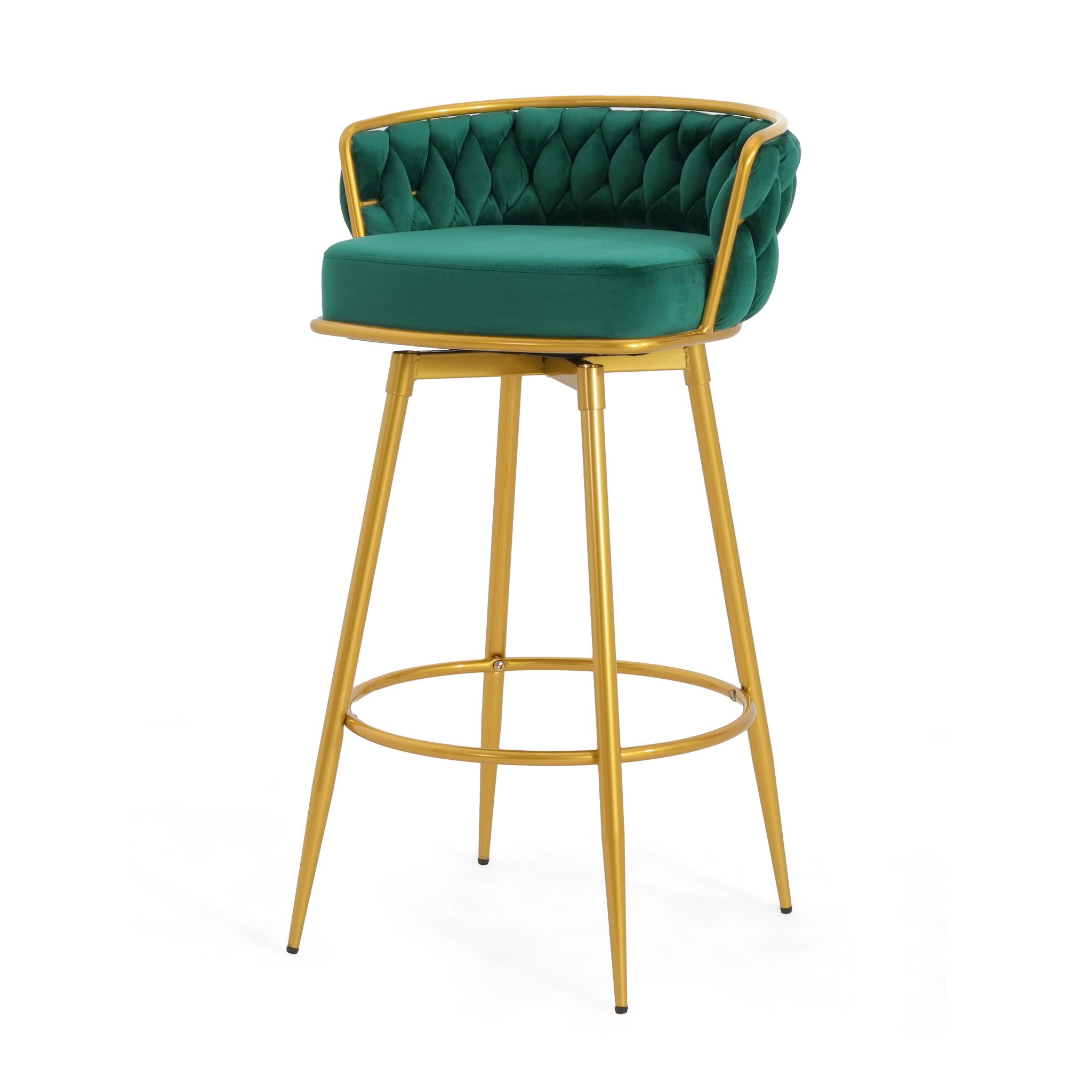 Modern Low Back Upholstered Counter Height Bar Stools (Set of 2)