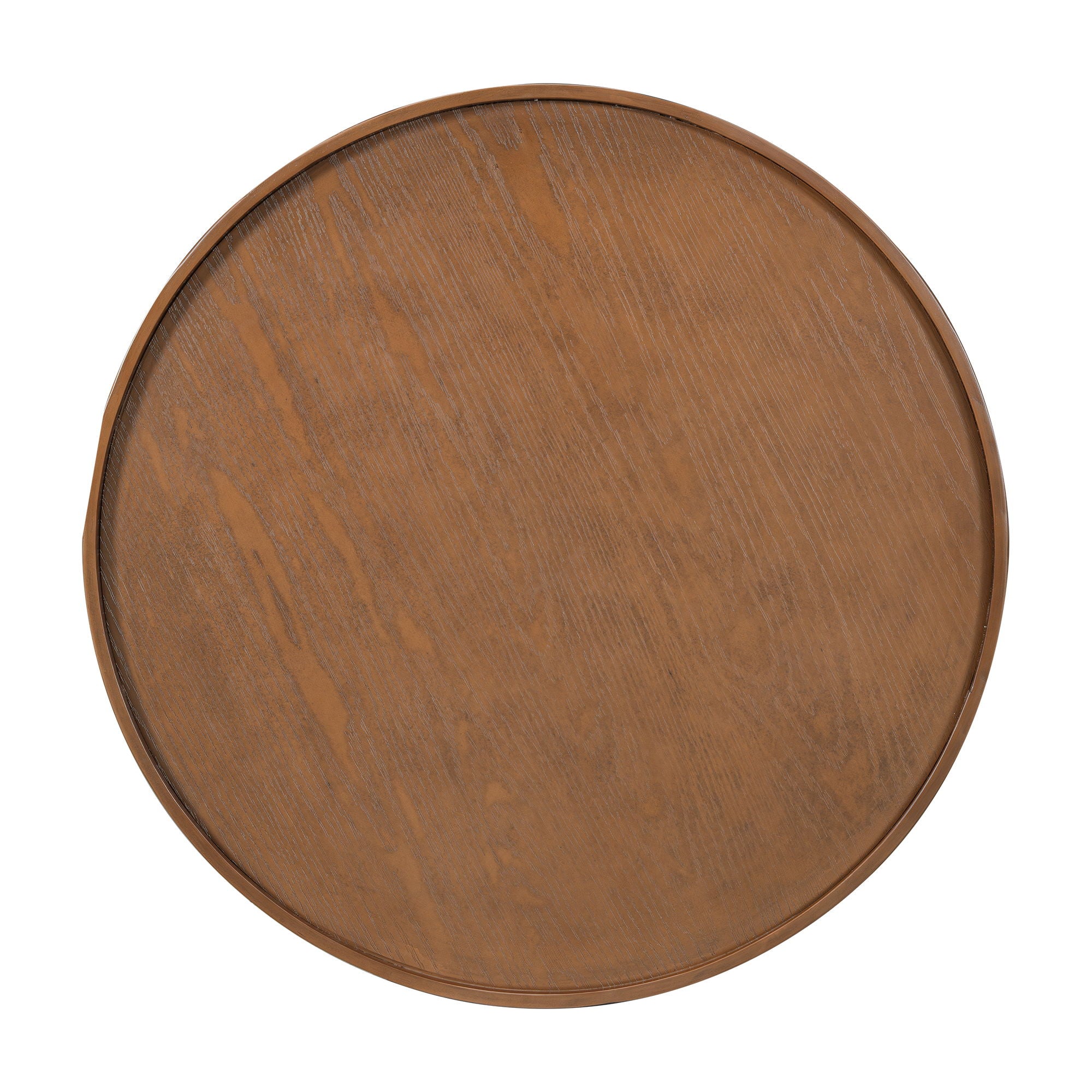 Round Cane Coffee Table With Rattan Side