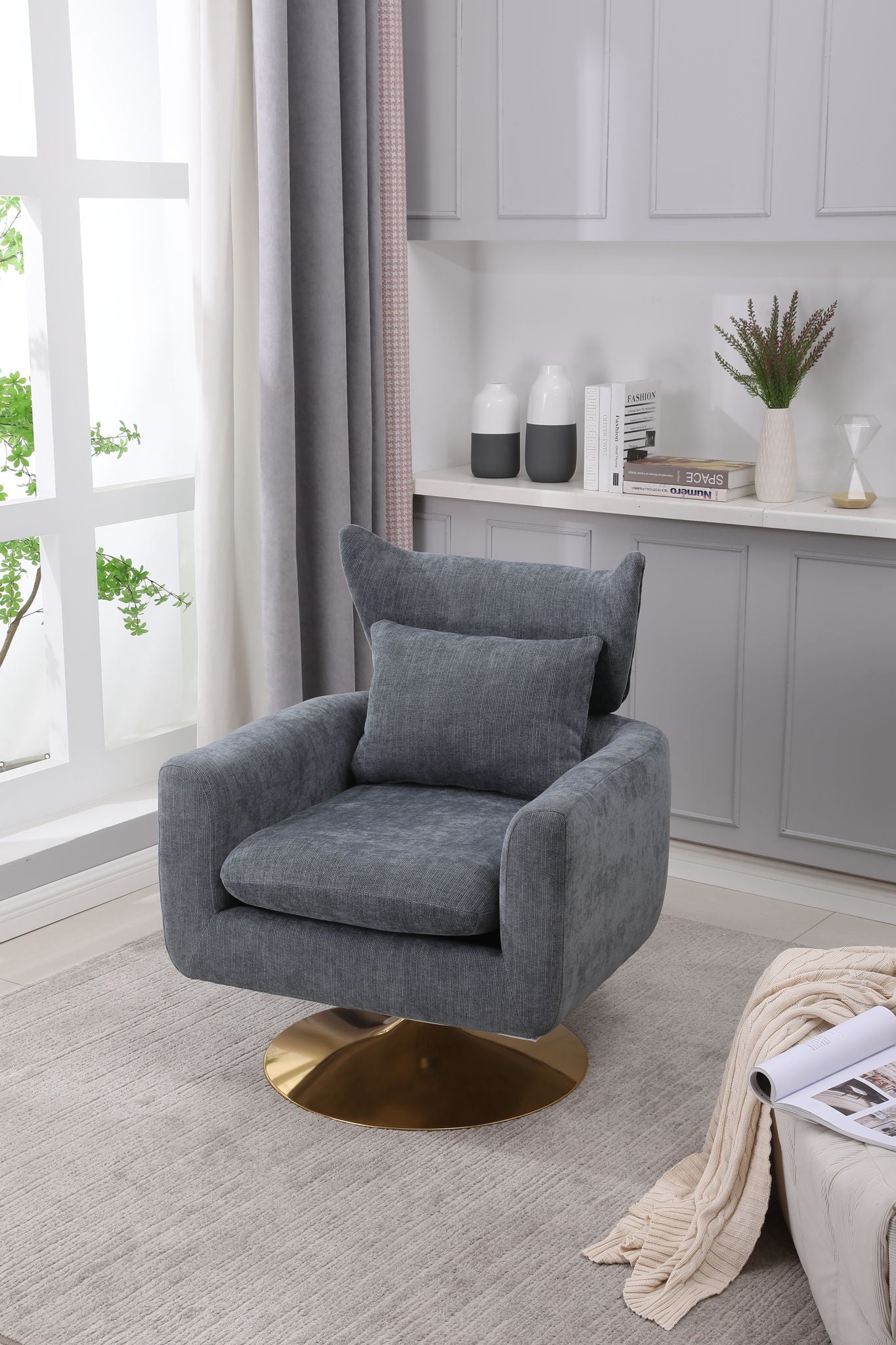 Classic Mid-Century 360 Degree Swivel Accent Chair