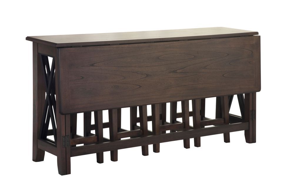 Drop Leaf Table With 4 Stools - Dark Brown - Best Buy Furniture