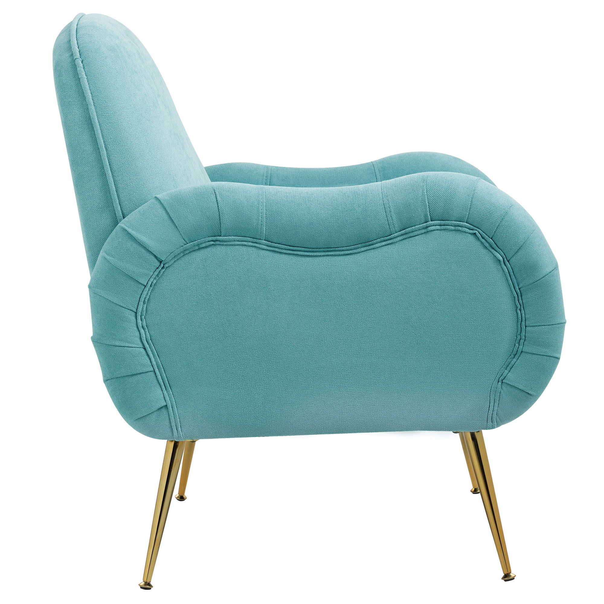 Modern Accent Chair With Metal Legs, Snowflake Fabric Armchair