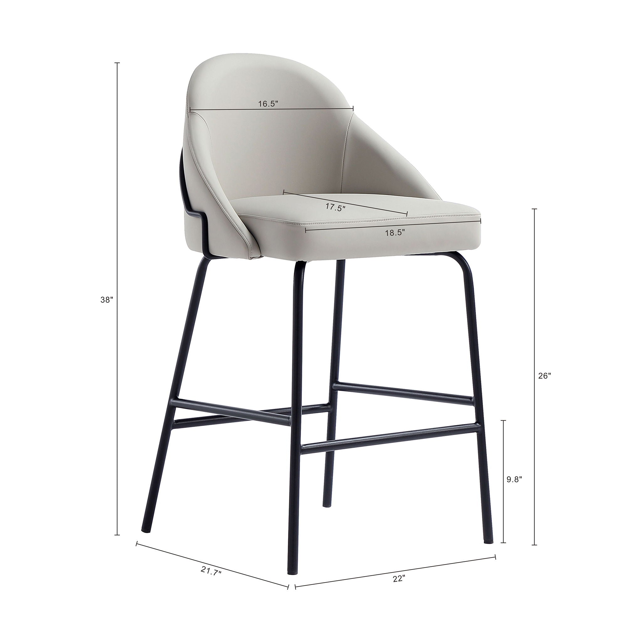 Gracie - Upholstered Counter Stool