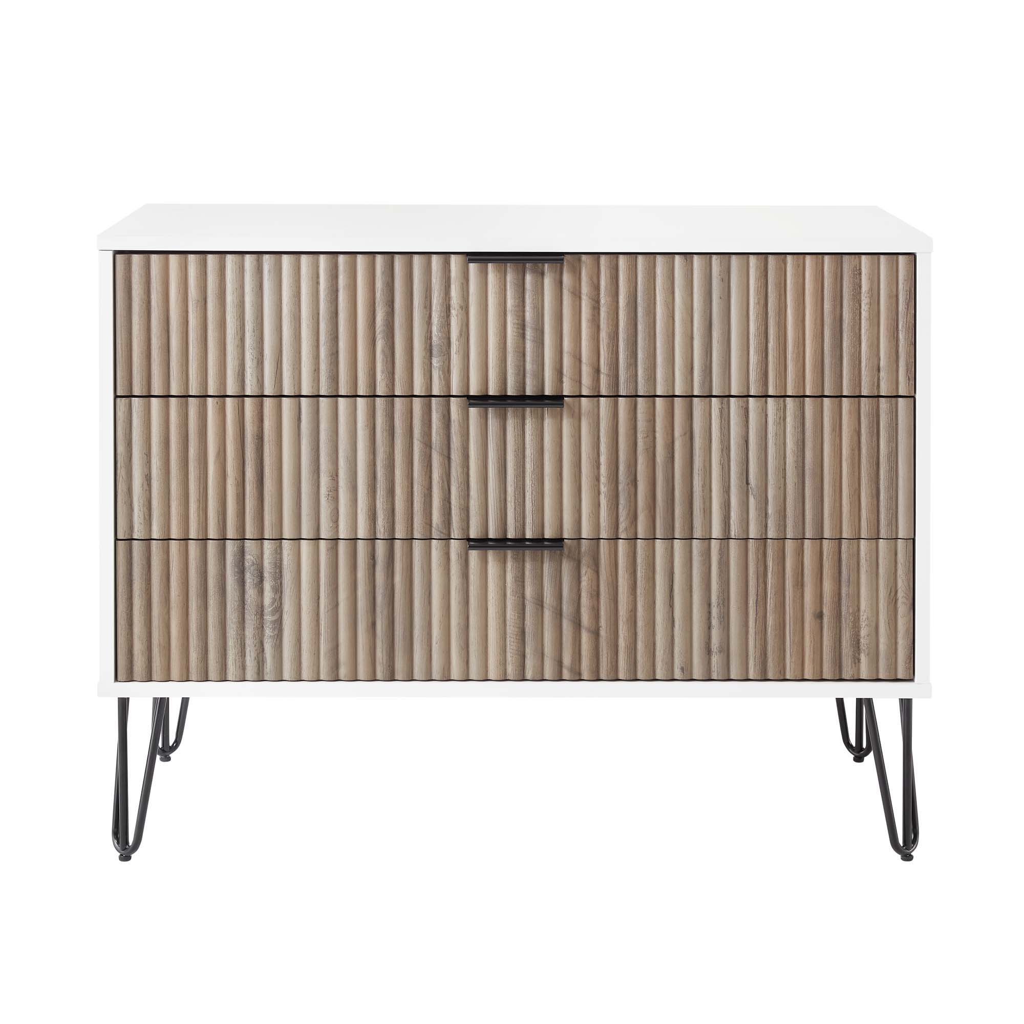 Dumbo - Fluted Dresser - Gray / White