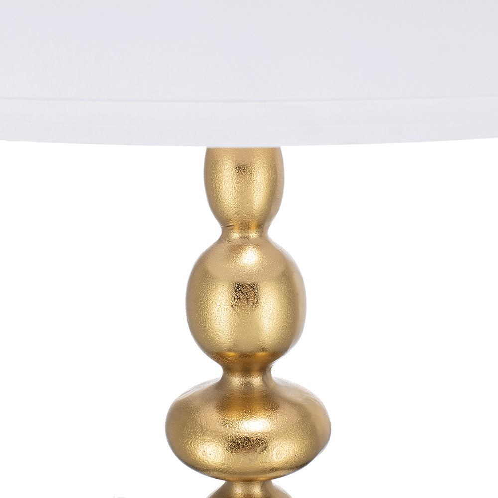 D15x29.5' Gold and White Table Lamp with Round Four Tiered Body