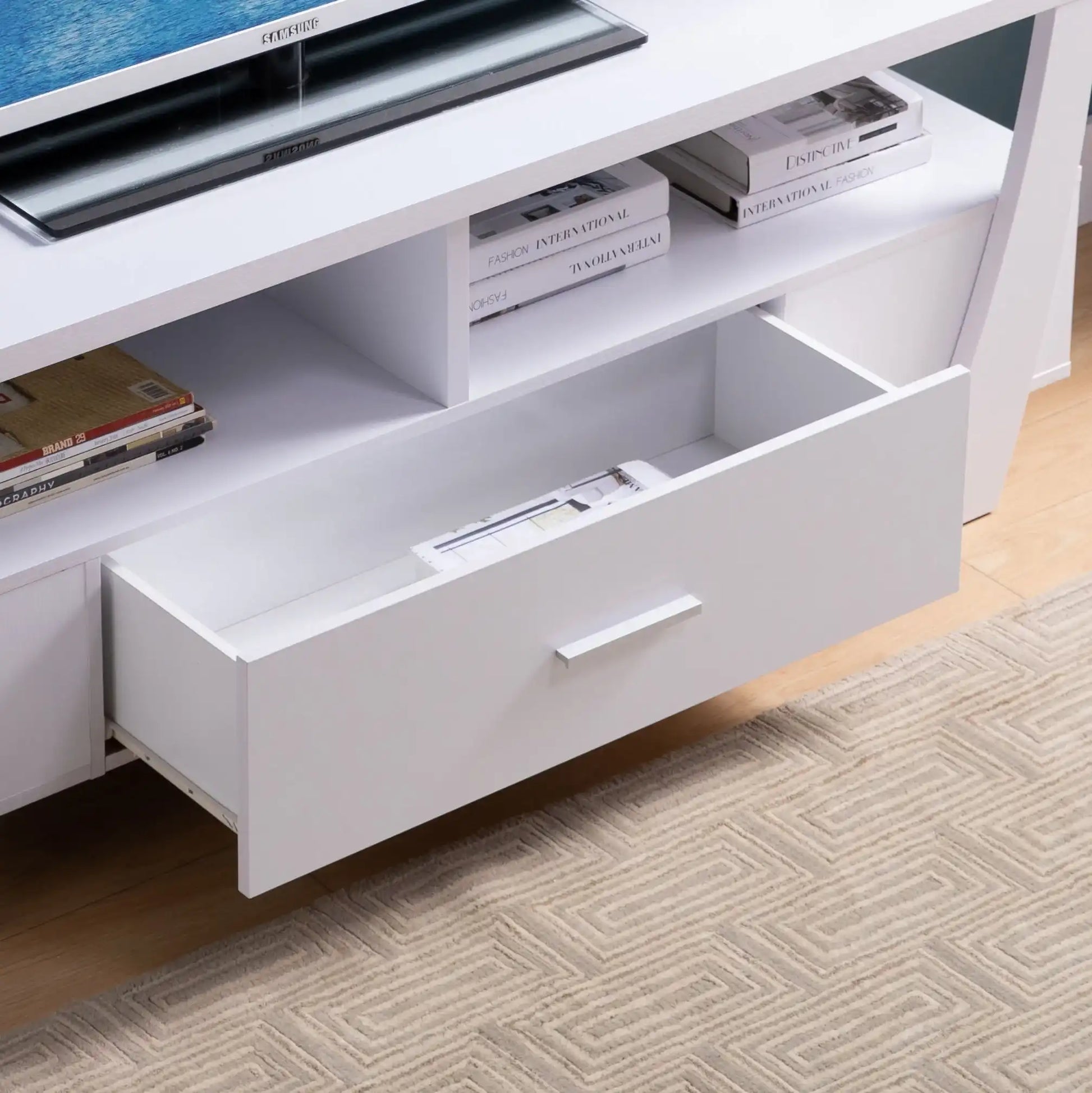 Contemporary TV Stand With 4 Shelves And 1 Drawer - Best Buy Furniture