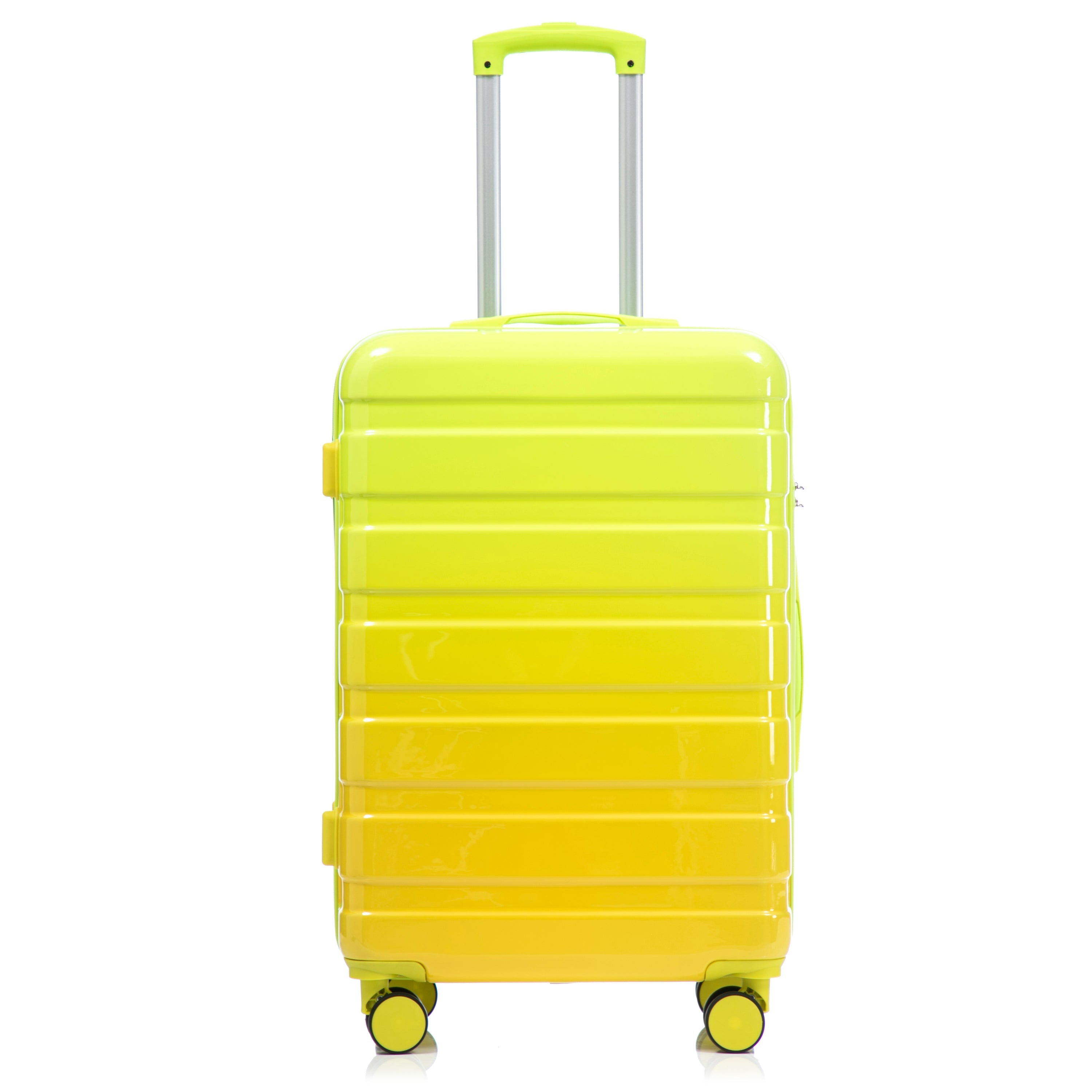 20'/24'/28' 3-Piece PC Spinner Wheel Luggage Set (Yellow+Green)