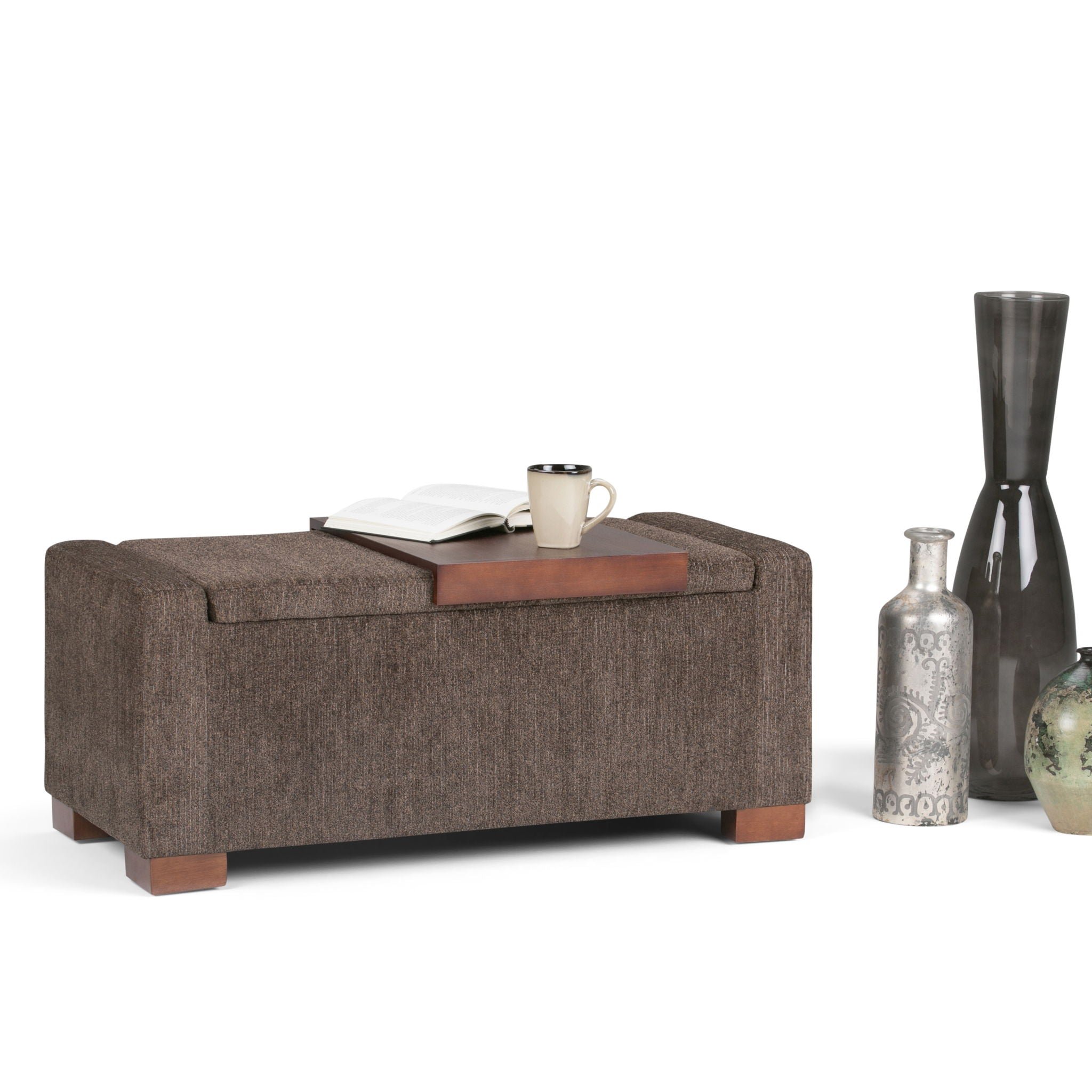 Bretton - Lift Top Storage Ottoman - Deep Umber Brown - Best Buy Furniture