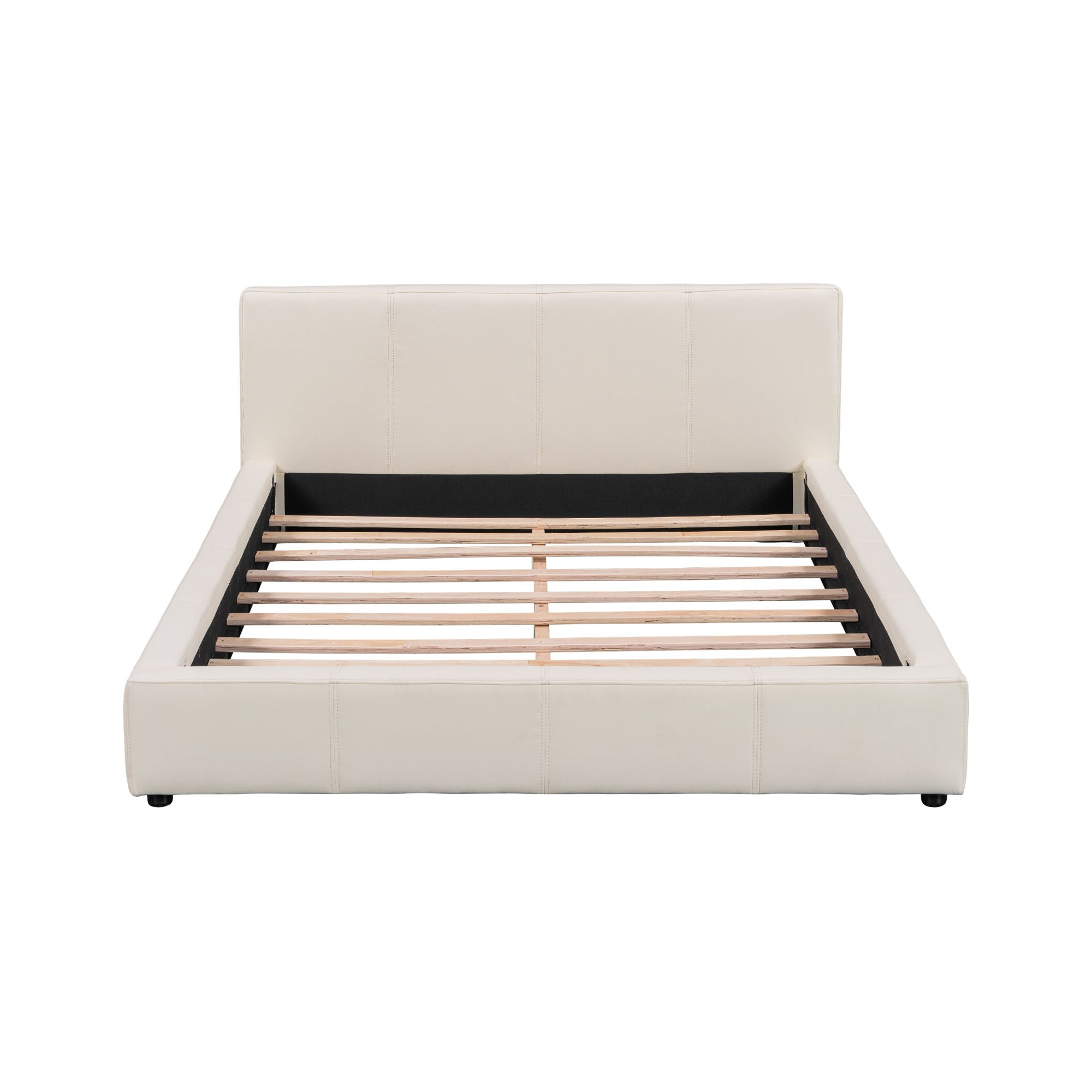 Stylish Upholstered Bed With Birch Wood Frame