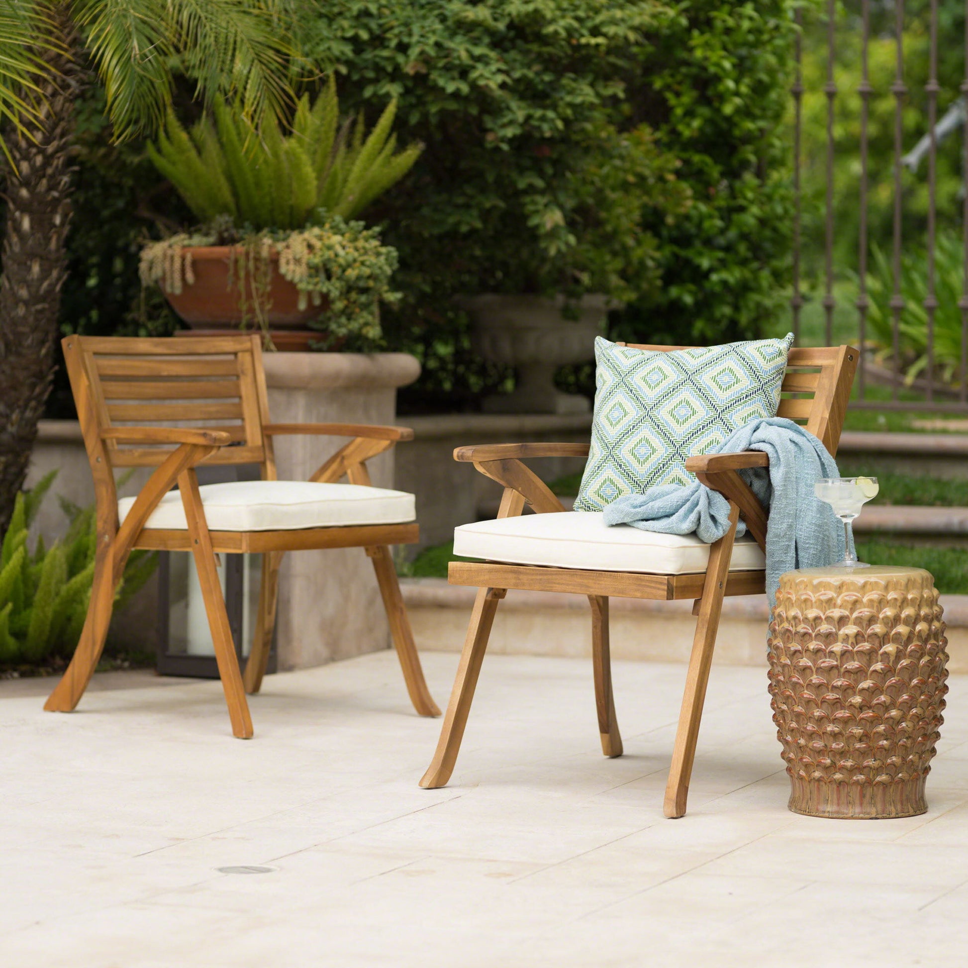 Outdoor Dining Set With Coffee Table And 2 Chairs - Teak - Best Buy Furniture