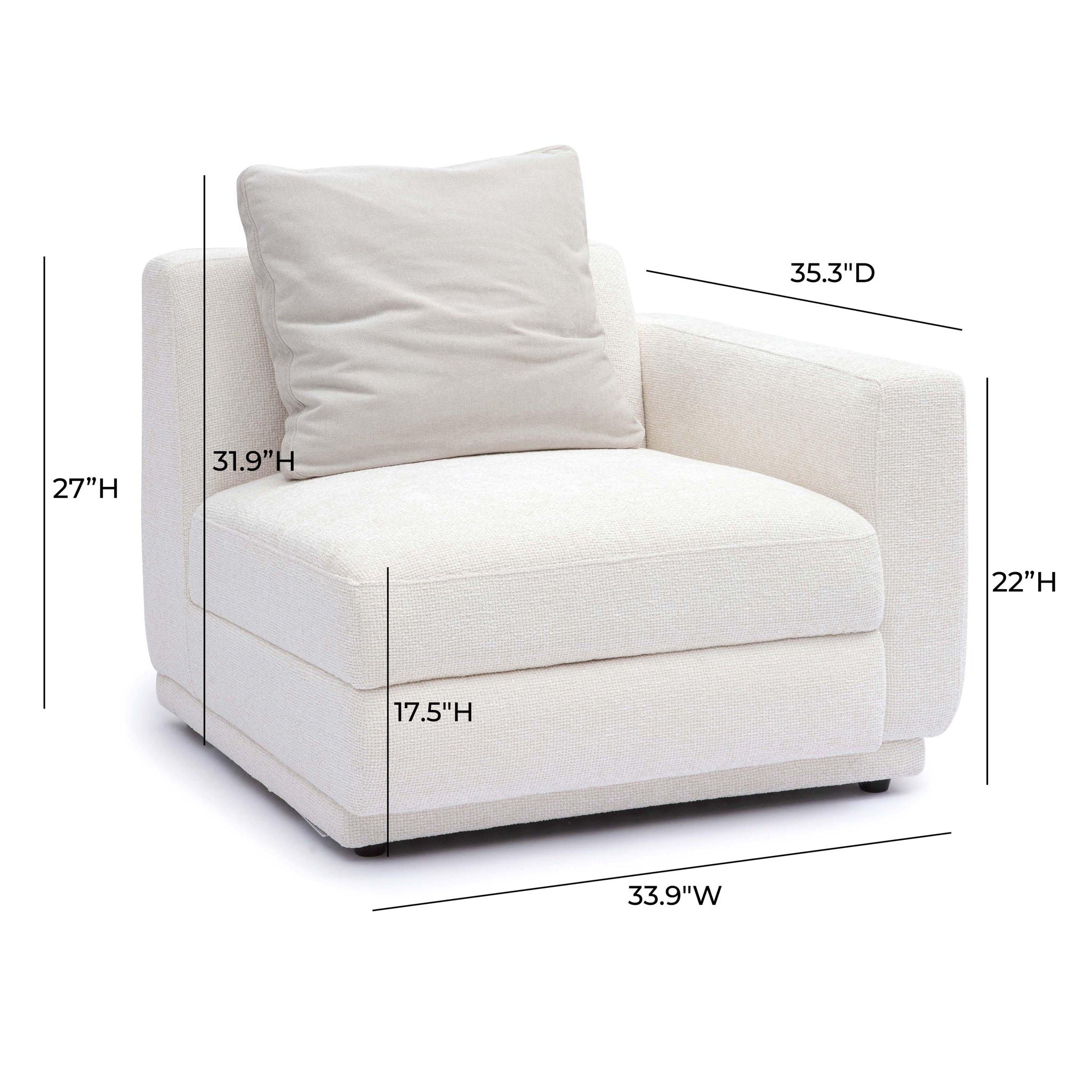 Perry - Modular RAF Corner Chair - Cream