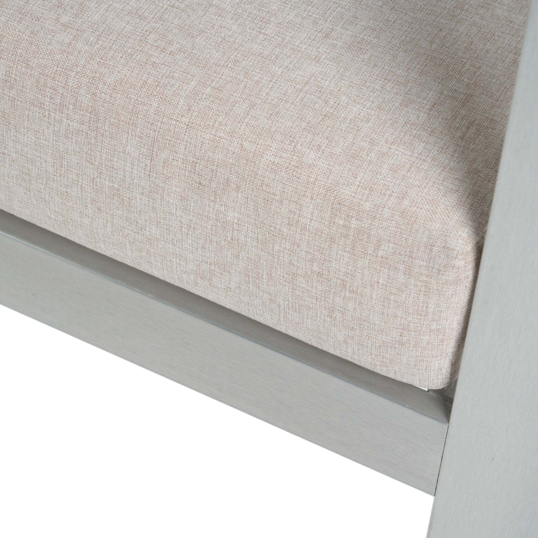 Cora - Outdoor Aluminum Club Chair - Silver / Beige