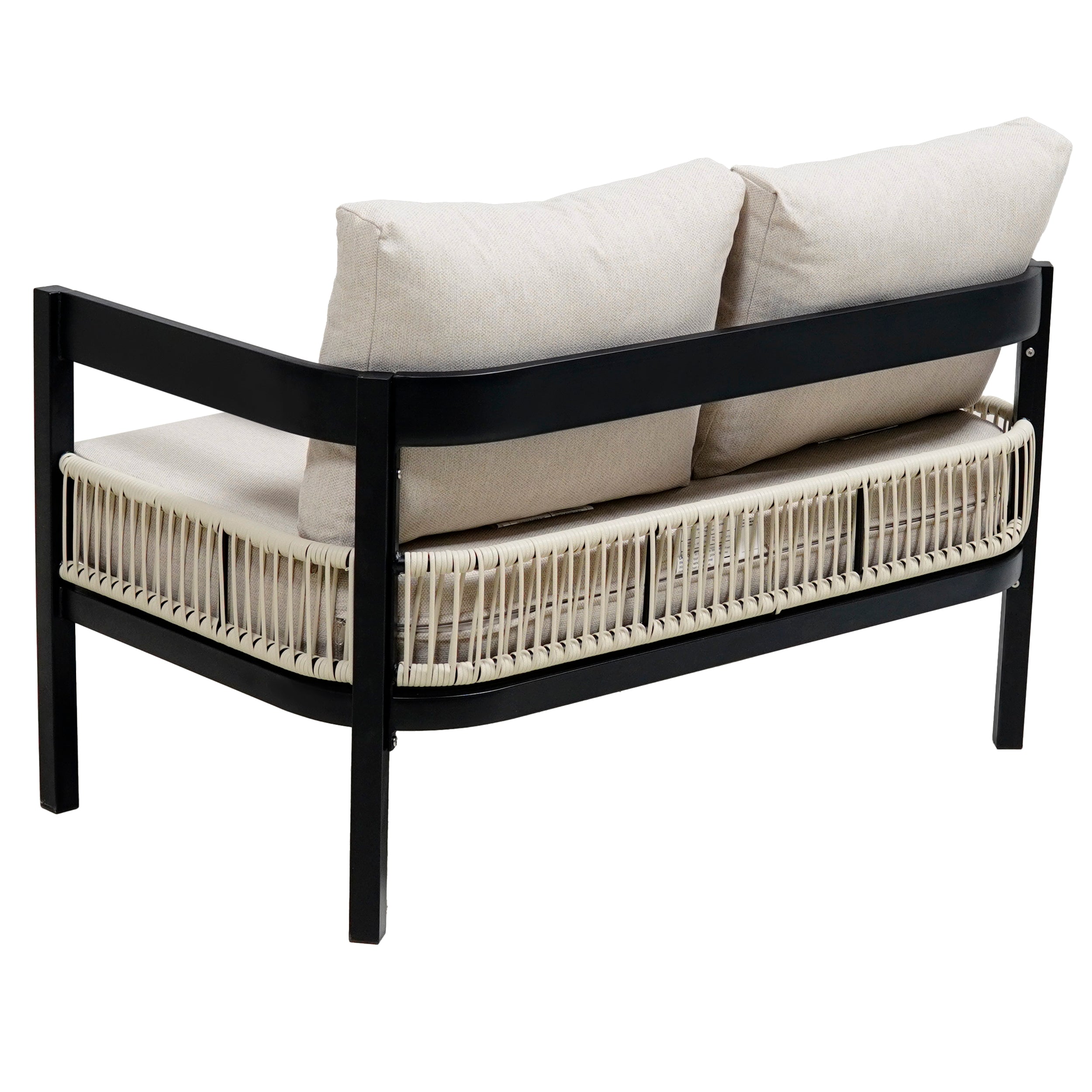 U_Style Multi-Person Outdoor Iron Sofa Set with Rattan Decoration