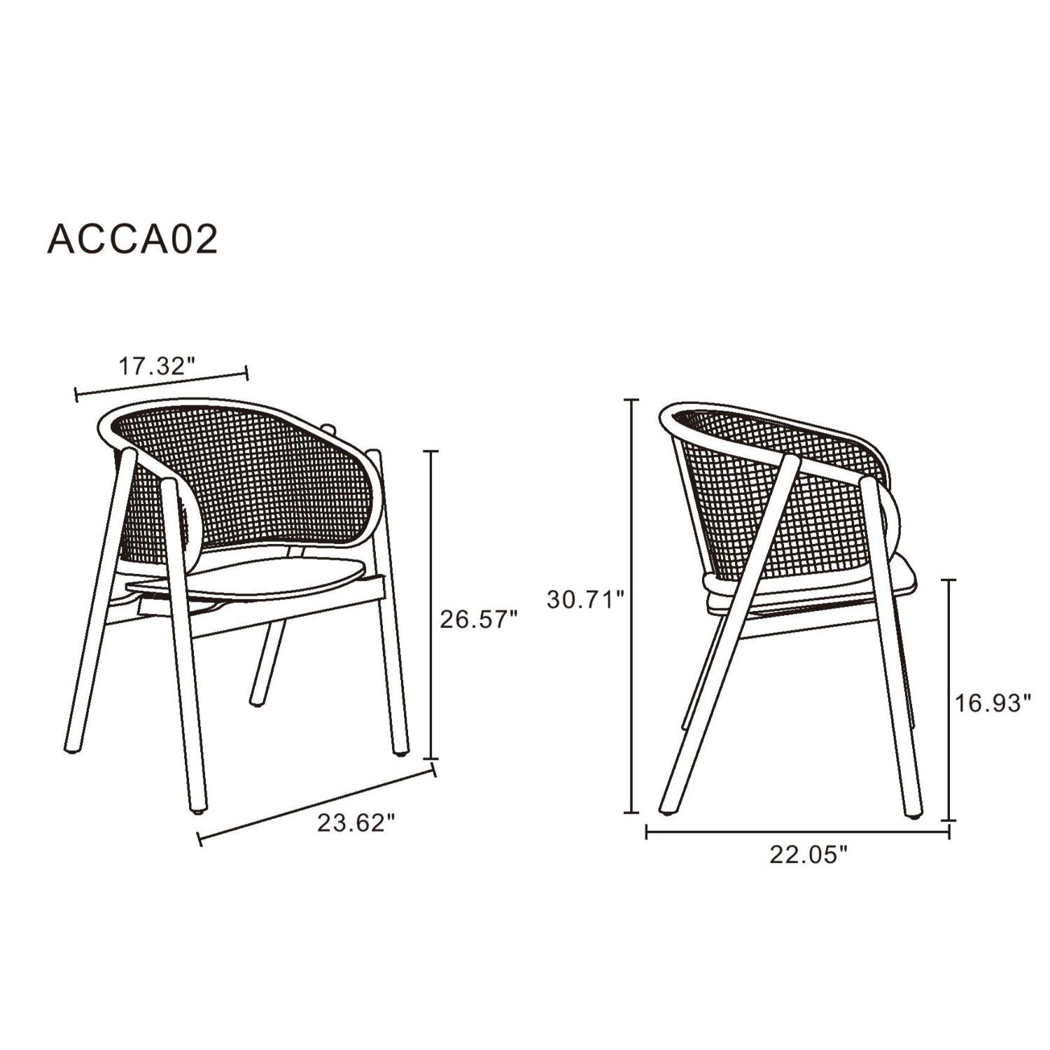 Versailles - Accent Armchair - Black / Natural