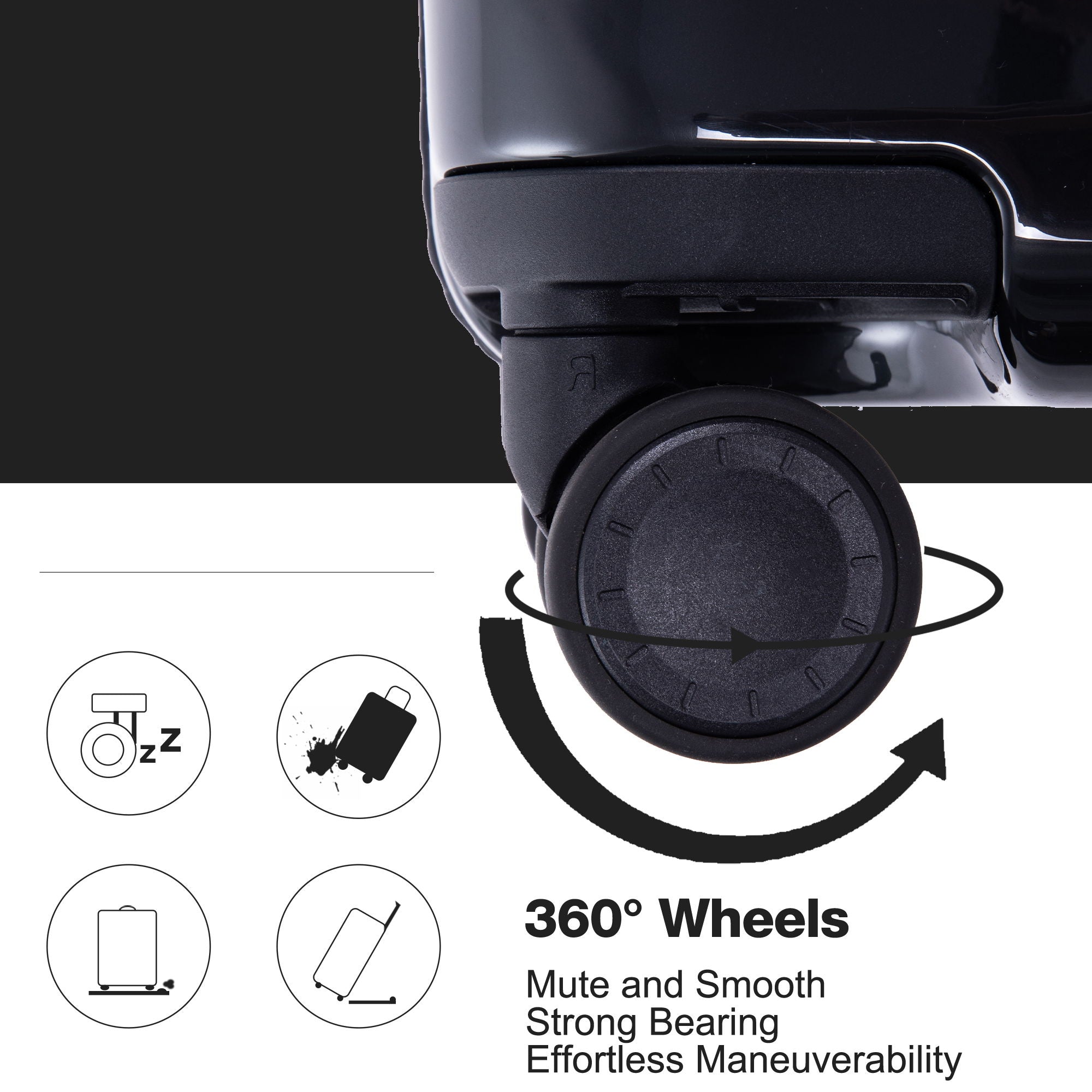 24" Luggage Lightweight Suitcase Tsa Lock USB Port Luggage Wheel