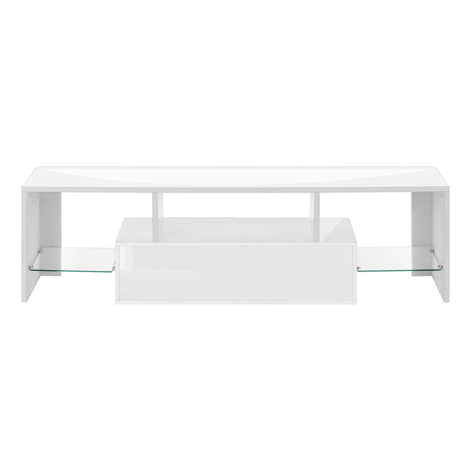 TV Stand, Console, Media Entertainment Center, Storage Cabinet, Glossy Contemporary & Modern - White - Best Buy Furniture