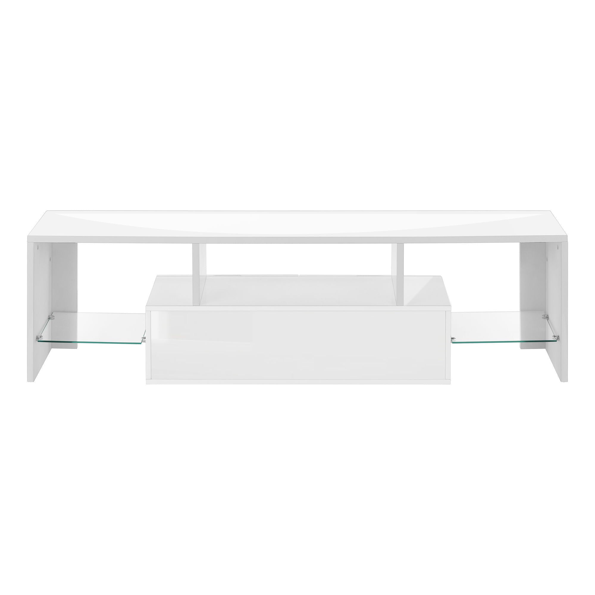 TV Stand, Console, Media Entertainment Center, Storage Cabinet, Glossy Contemporary & Modern - White - Best Buy Furniture