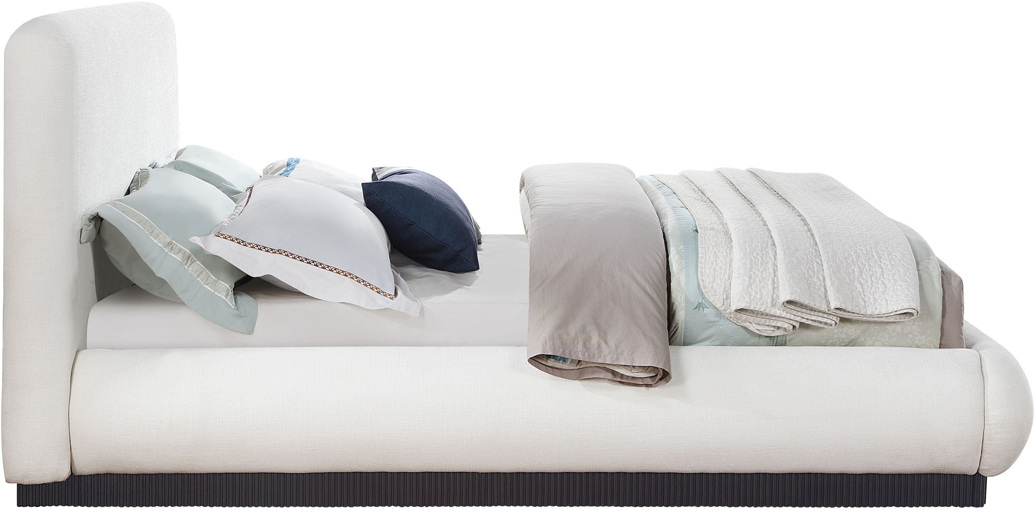 Rigby - Linen Bed With Black Base