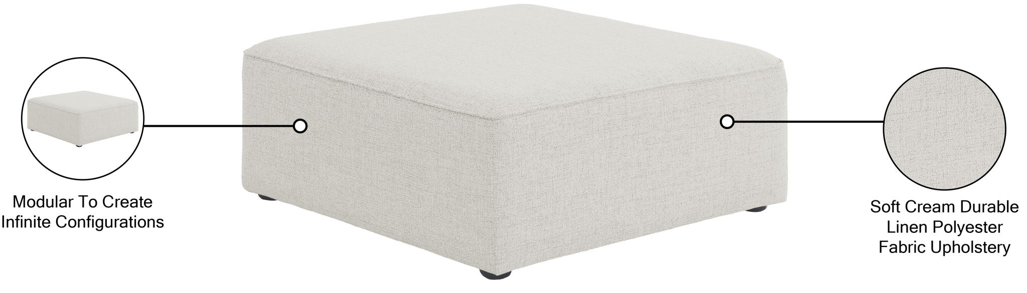 Cube - Linen Ottoman - Best Buy Furniture